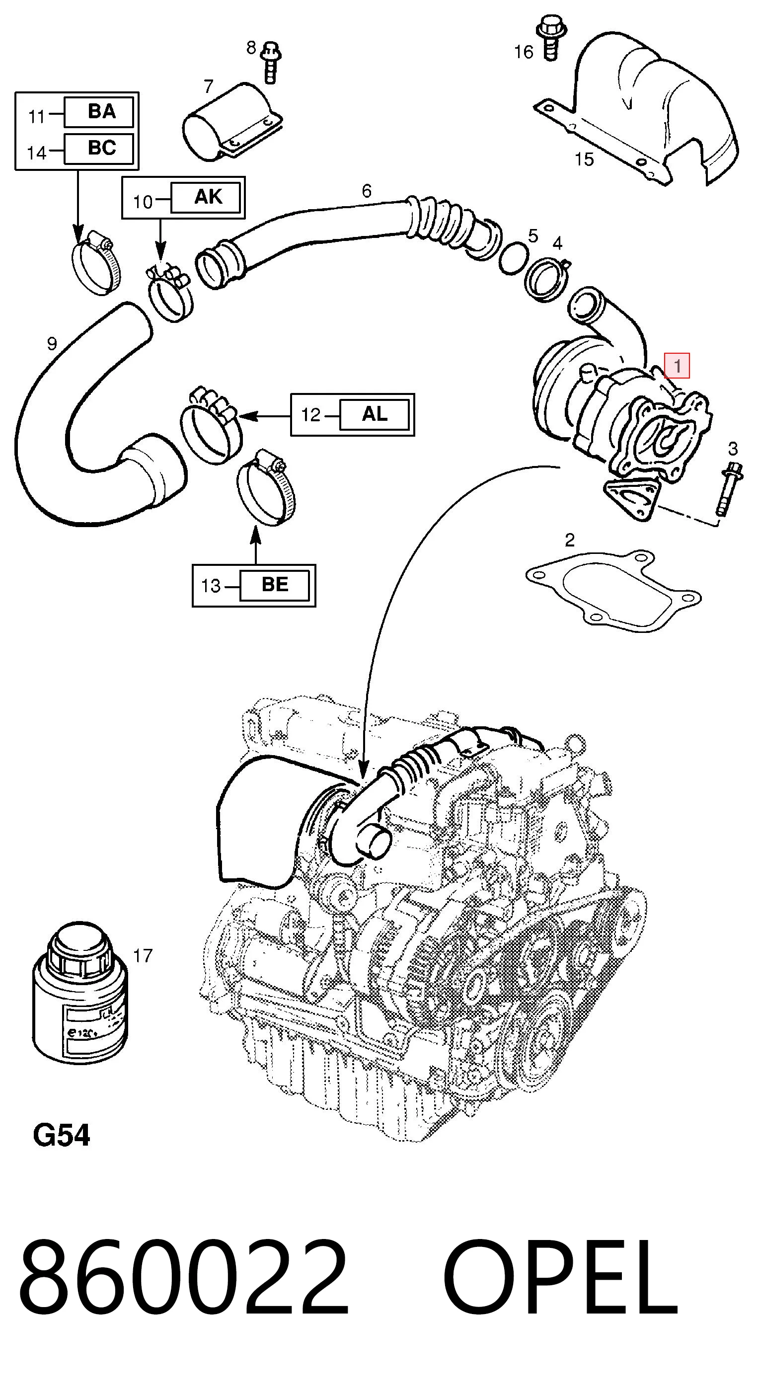 Turbina Opel Vectra preço, a partir de 64,70 USD