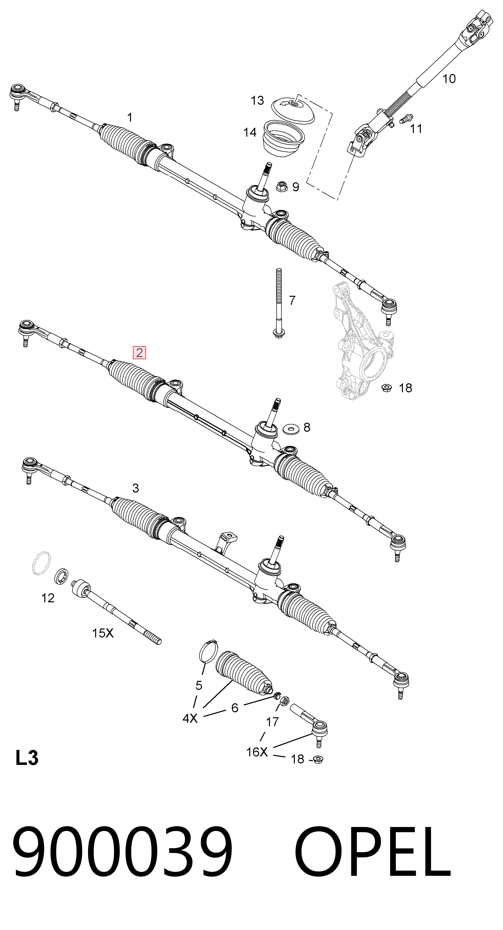 Compre Cremalheira da direção Opel Corsa 