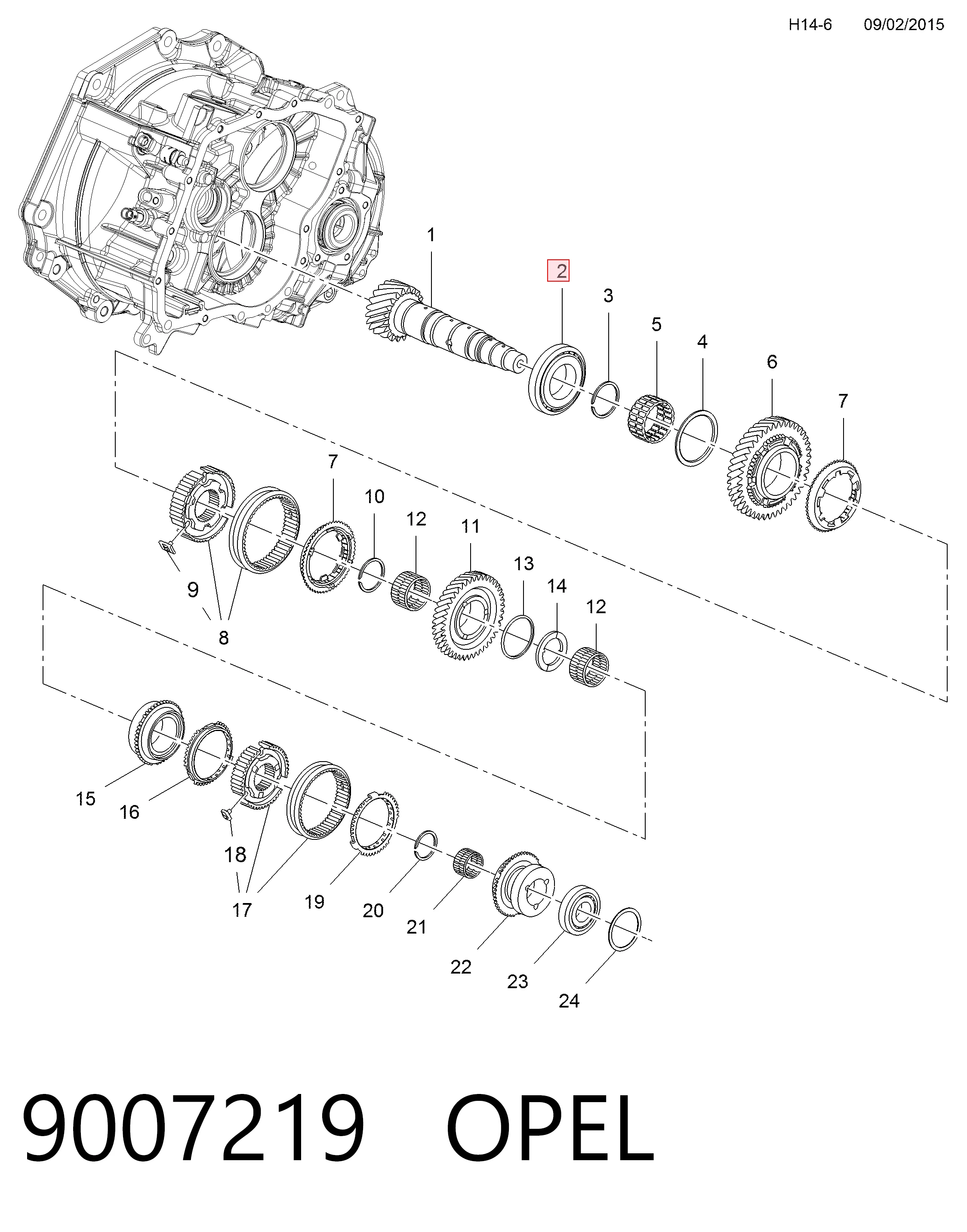 Rolamento da Caixa de Mudança General Motors 55583262