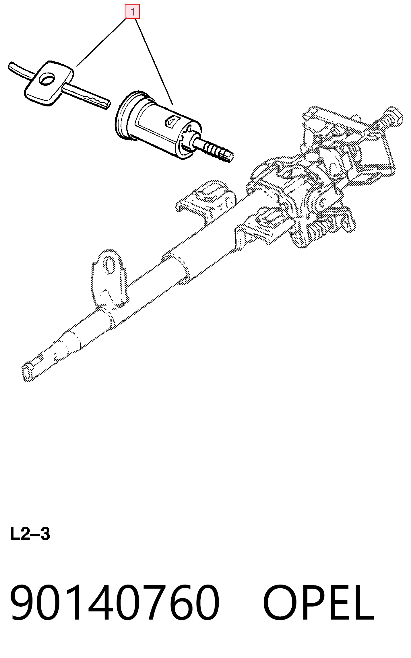  Fecho de ignição Opel Vectra A hatchback (88, 89) (1988 - 1995) A