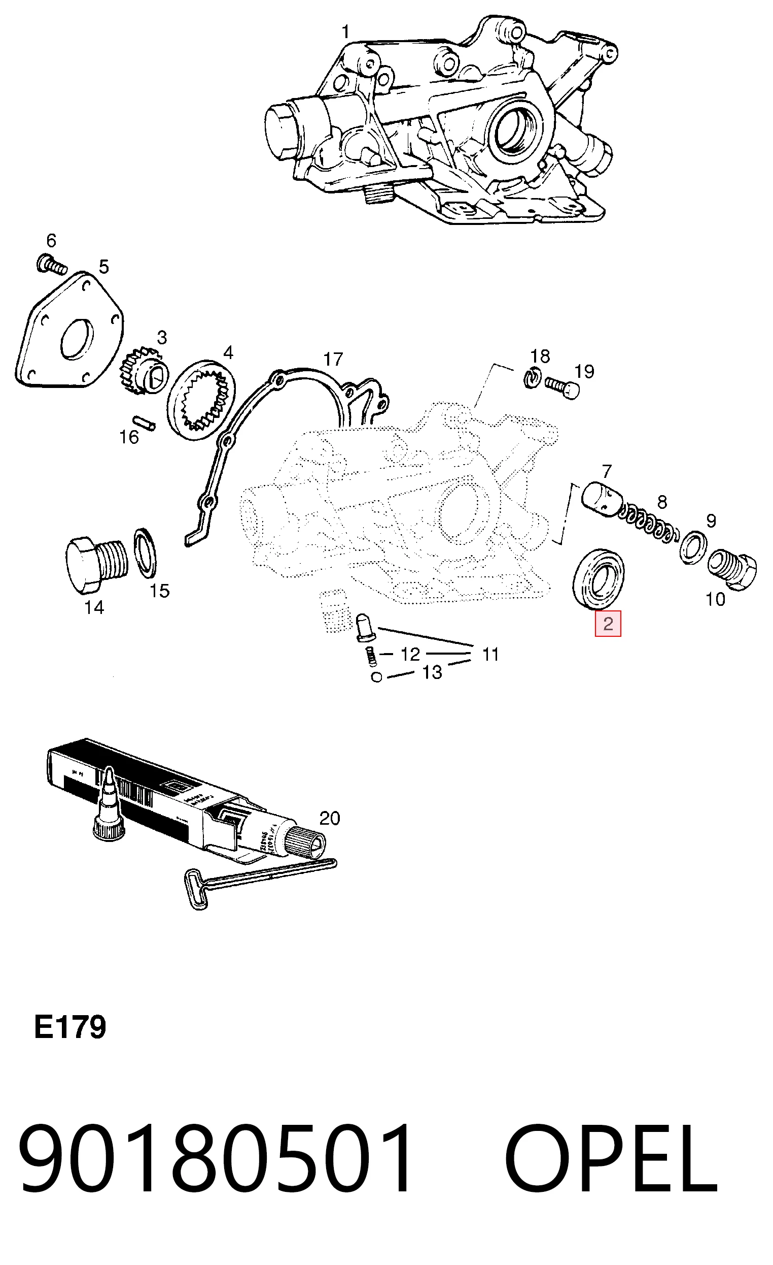 Vedação dianteira de cambota de motor para Opel Combo A 