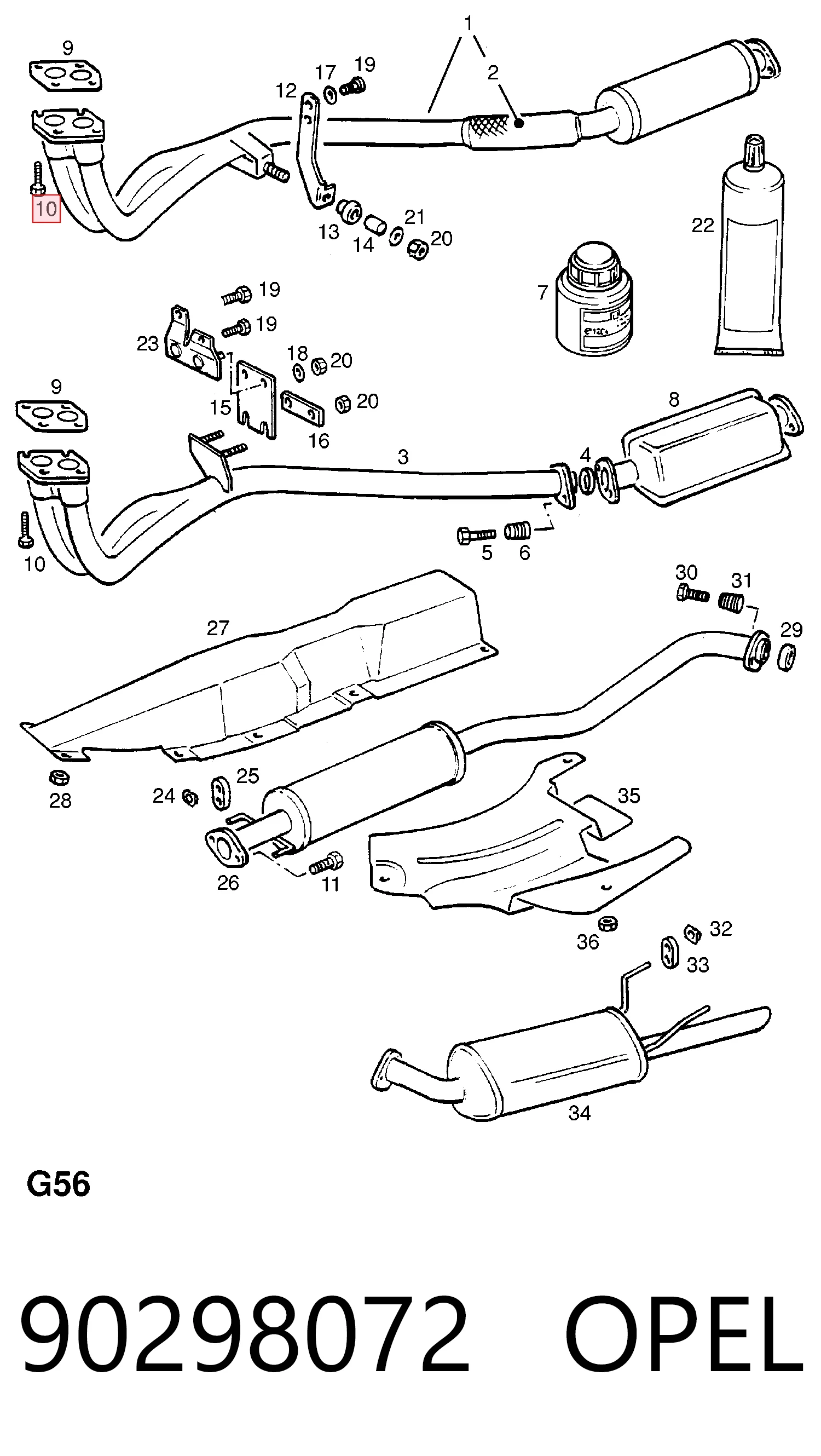 Compre 90067027 General Motors Parafuso do sistema de escape (do silenciador)