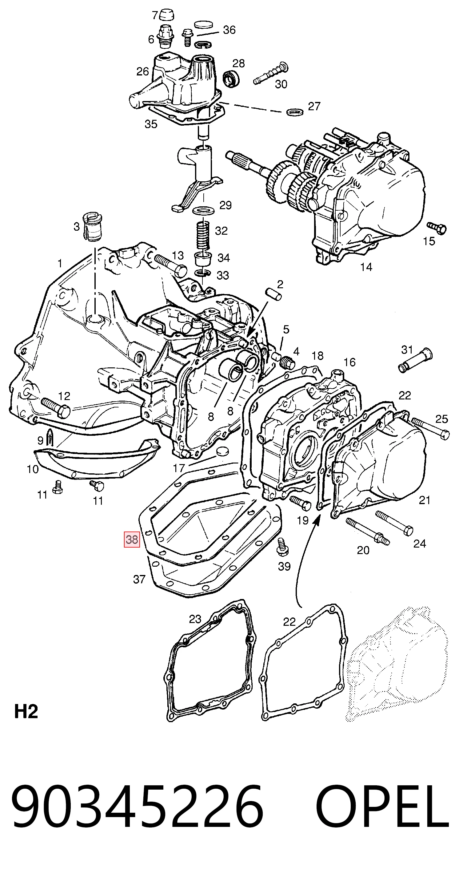 90345226 Peugeot/Citroen Vedante de panela da Caixa Automática de Mudança/Caixa Mecânica de Mudança