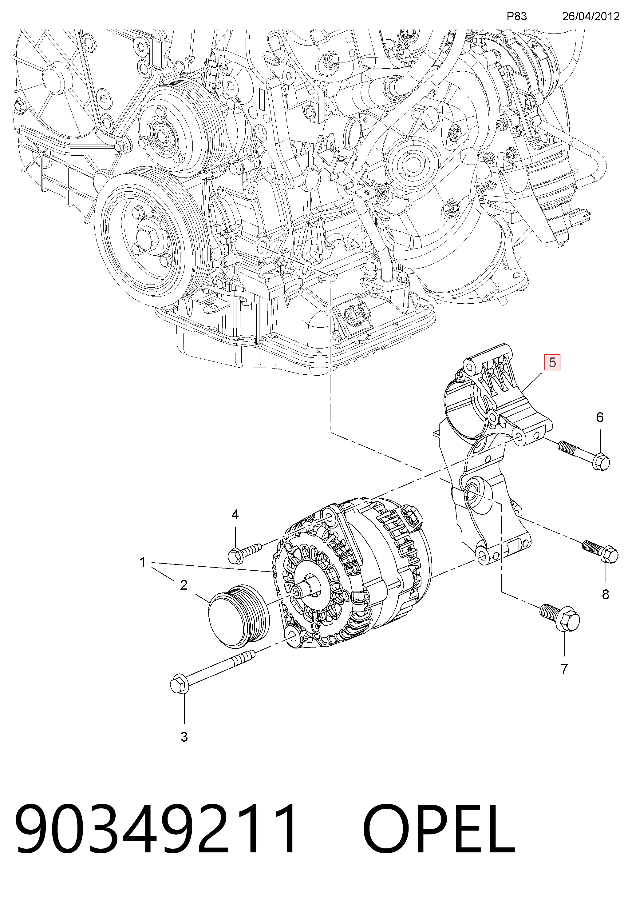 0986030848 Bosch Gerador