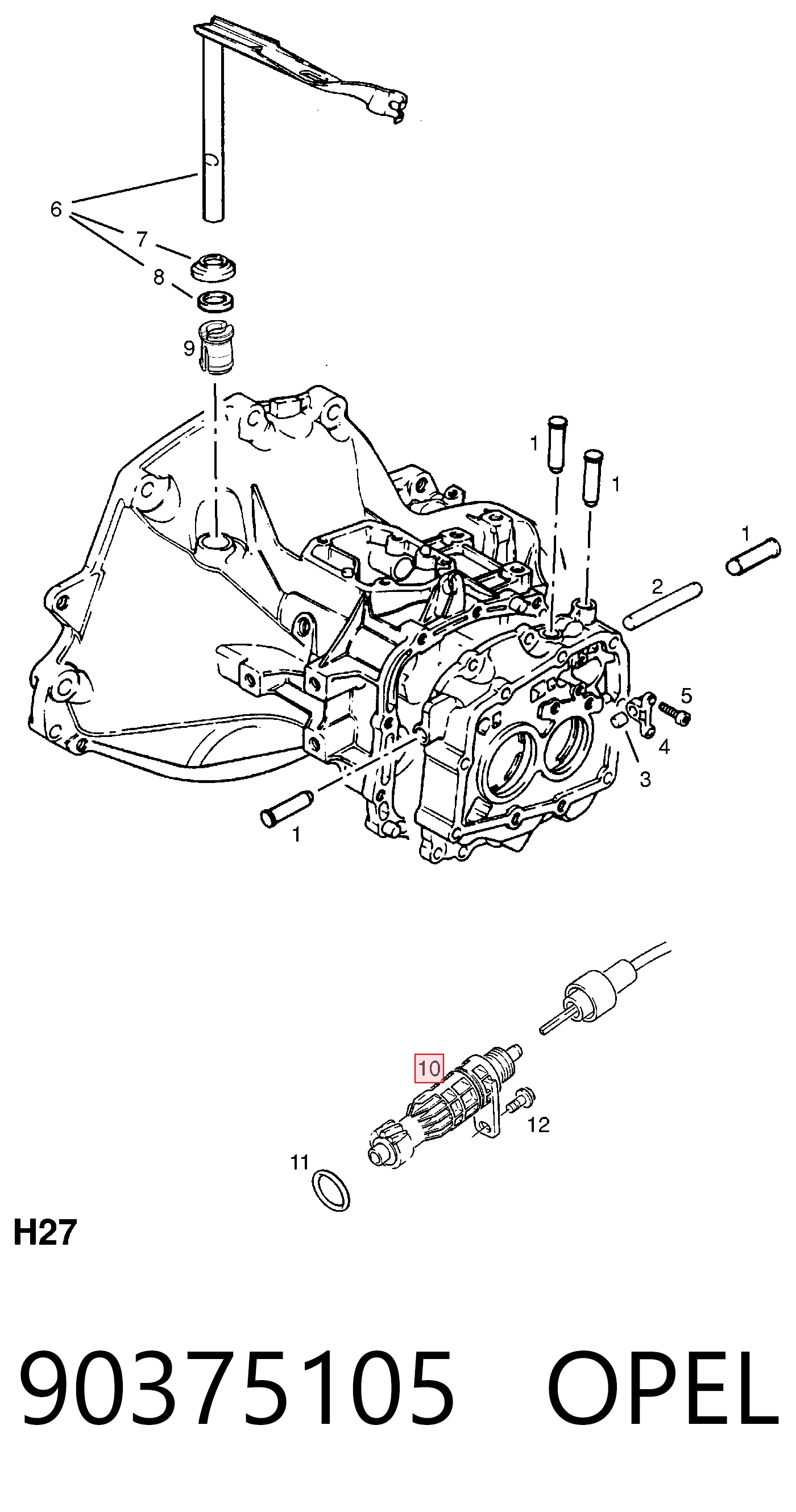90375764 Hyundai/Kia Roda dentada propulsada de velocímetro