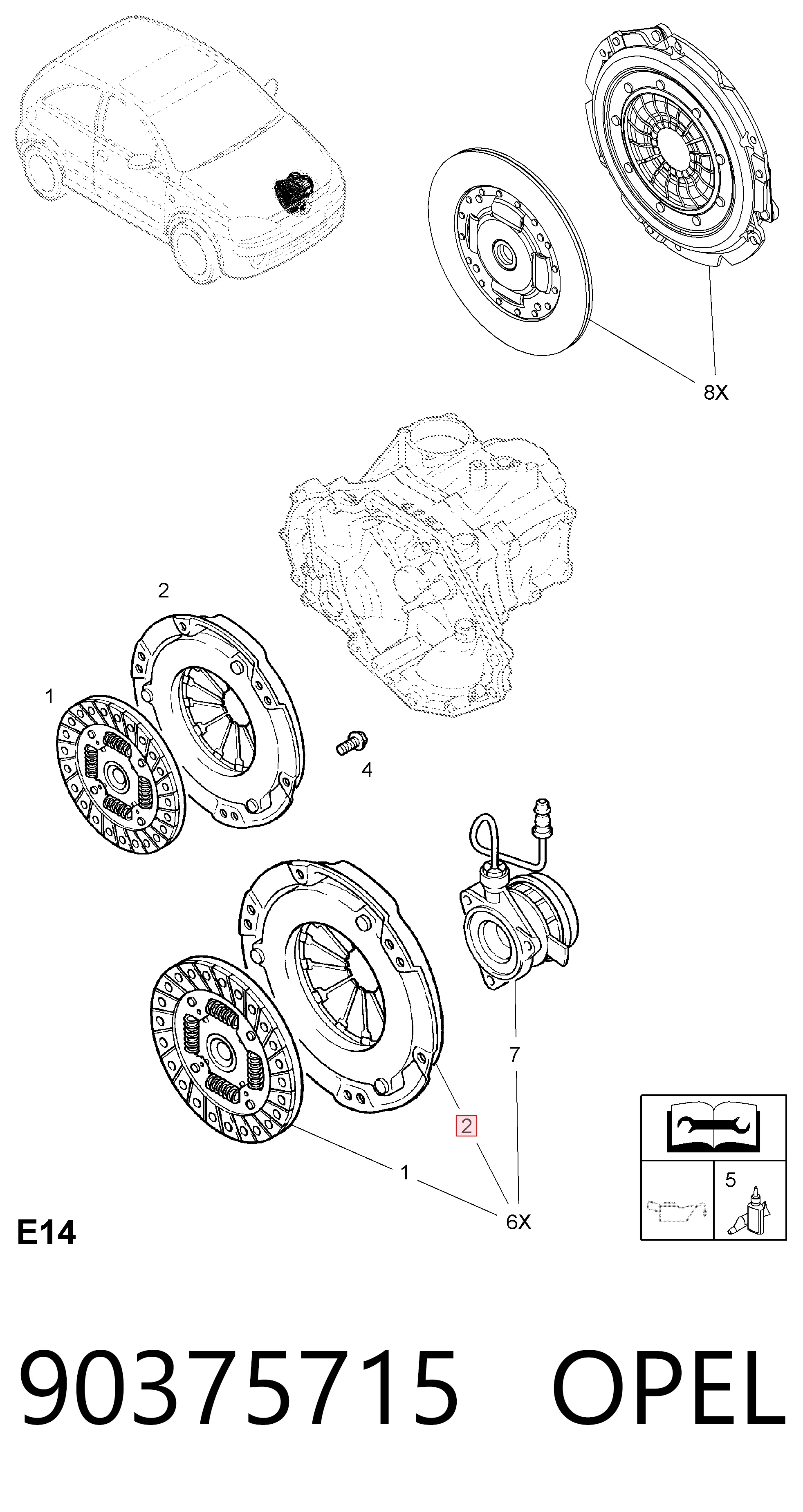  Cesta de embraiagem Opel Corsa A TR sedan (S83) (1982 - 1993) A TR