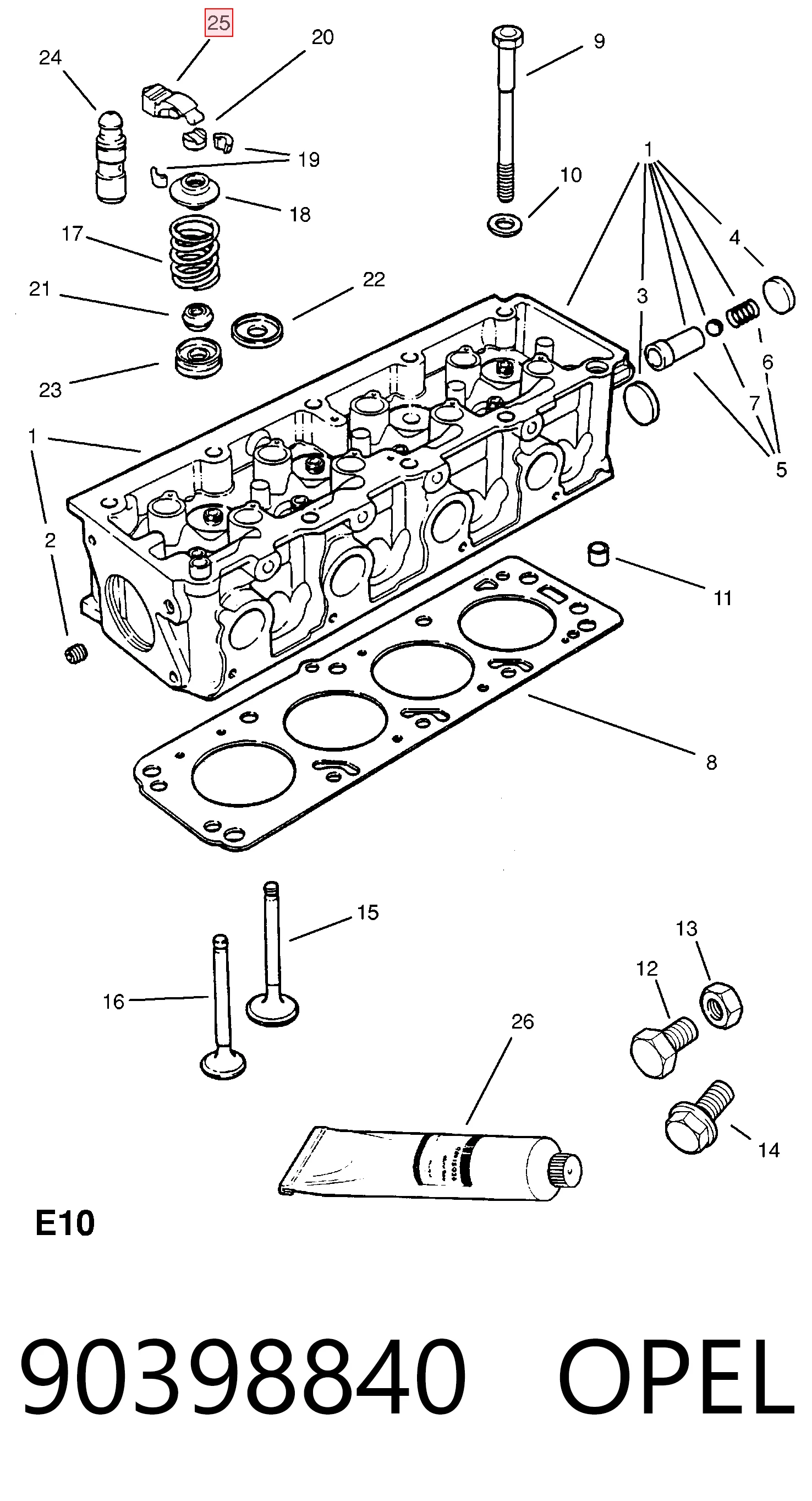 Balanceiro de válvula (balanceiro de válvulas) para Opel Corsa S83