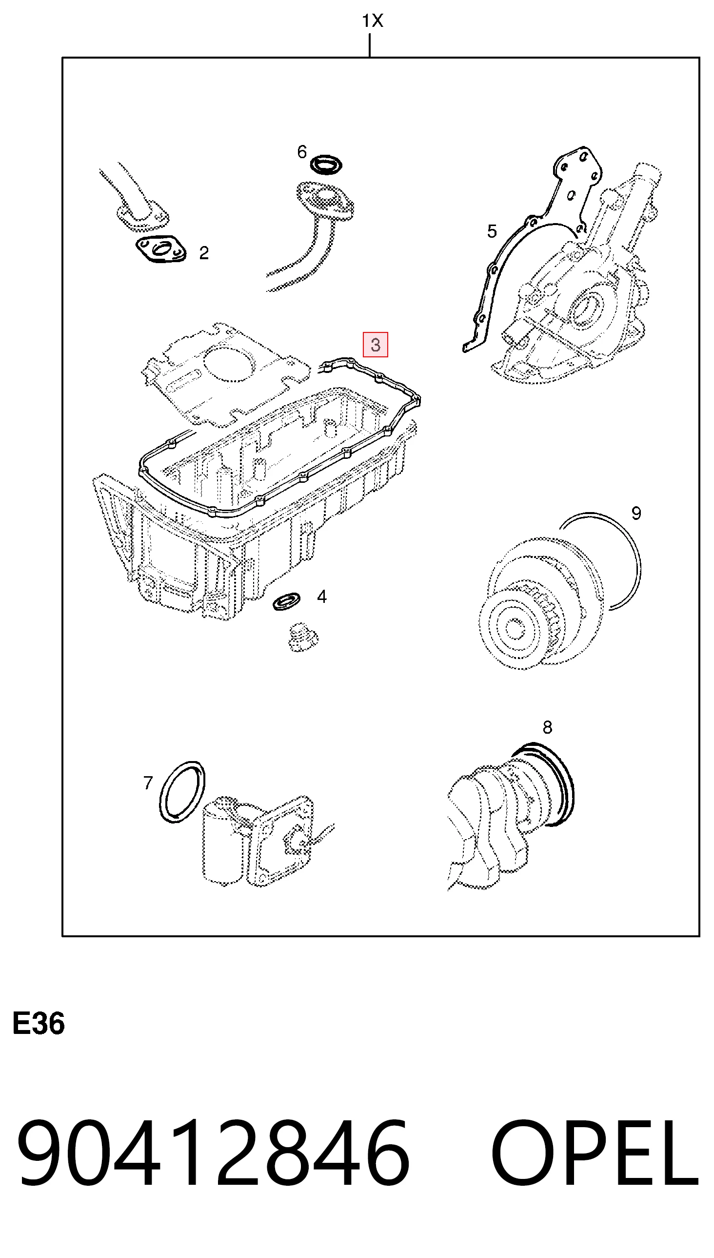Vedante de panela de cárter do motor DPH 1248034