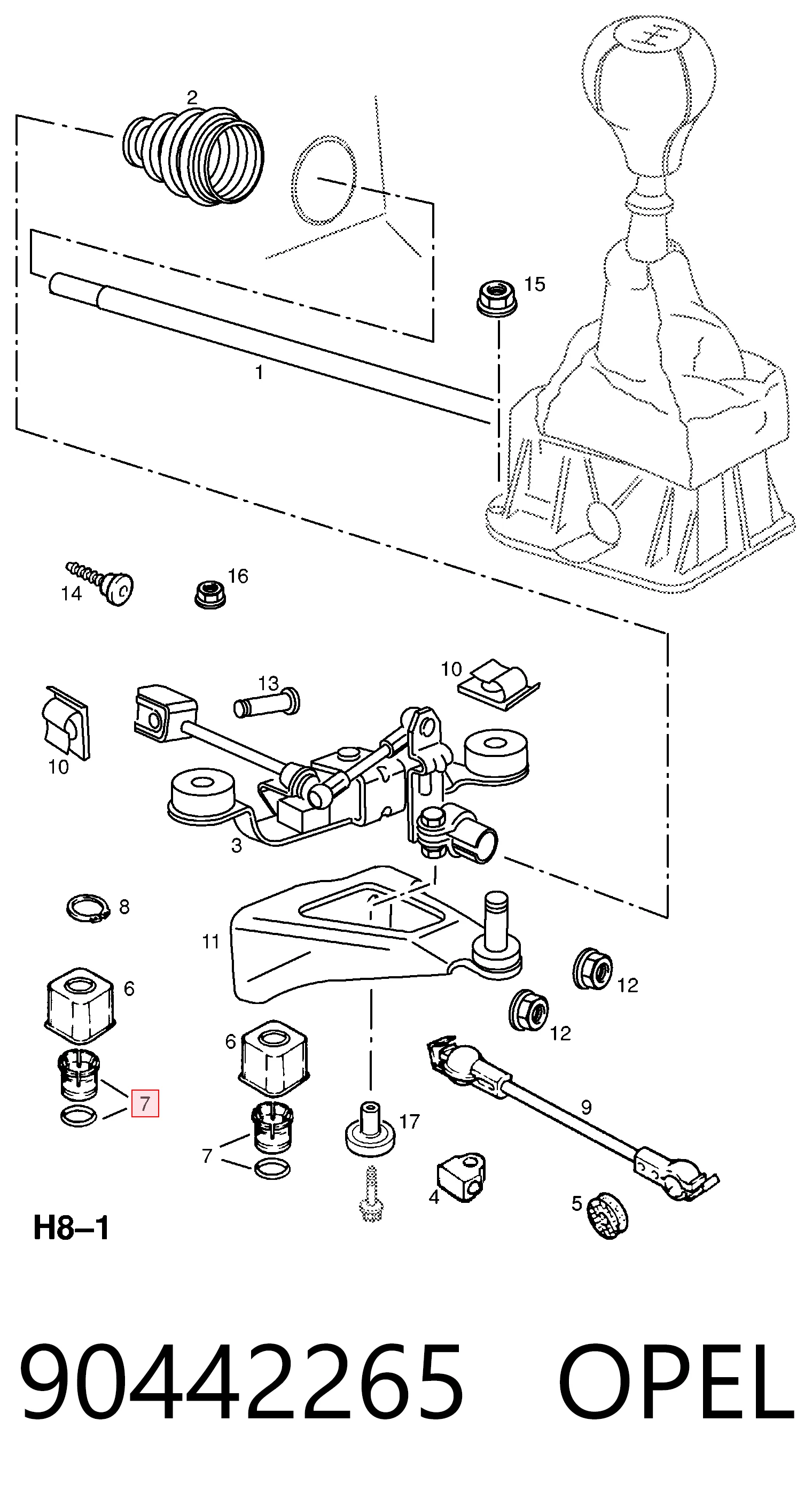 90442265 Opel Kit de reparação de ligação de mudança