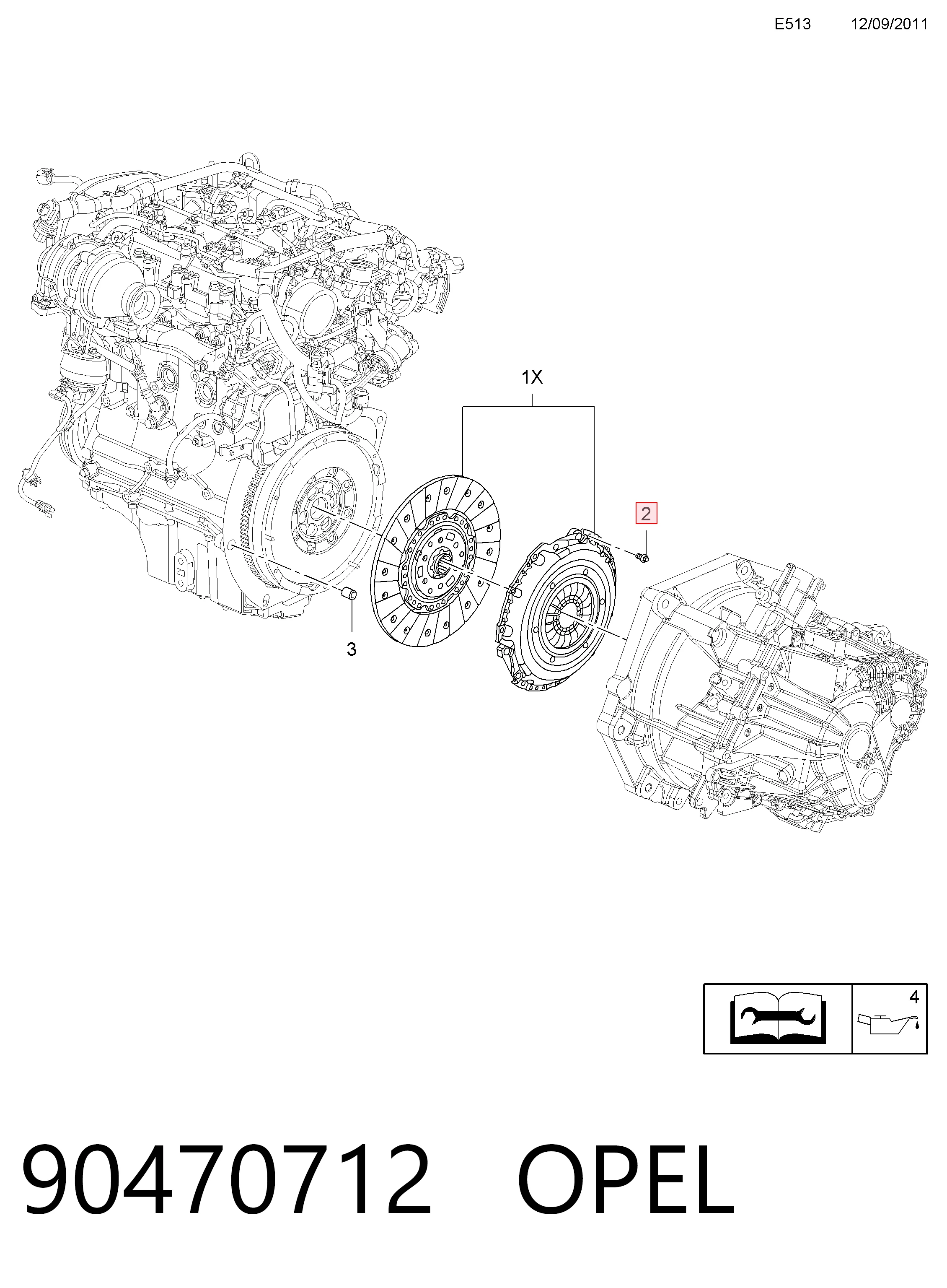 90470712 Peugeot/Citroen Parafuso de fixação da cesta de embraiagem