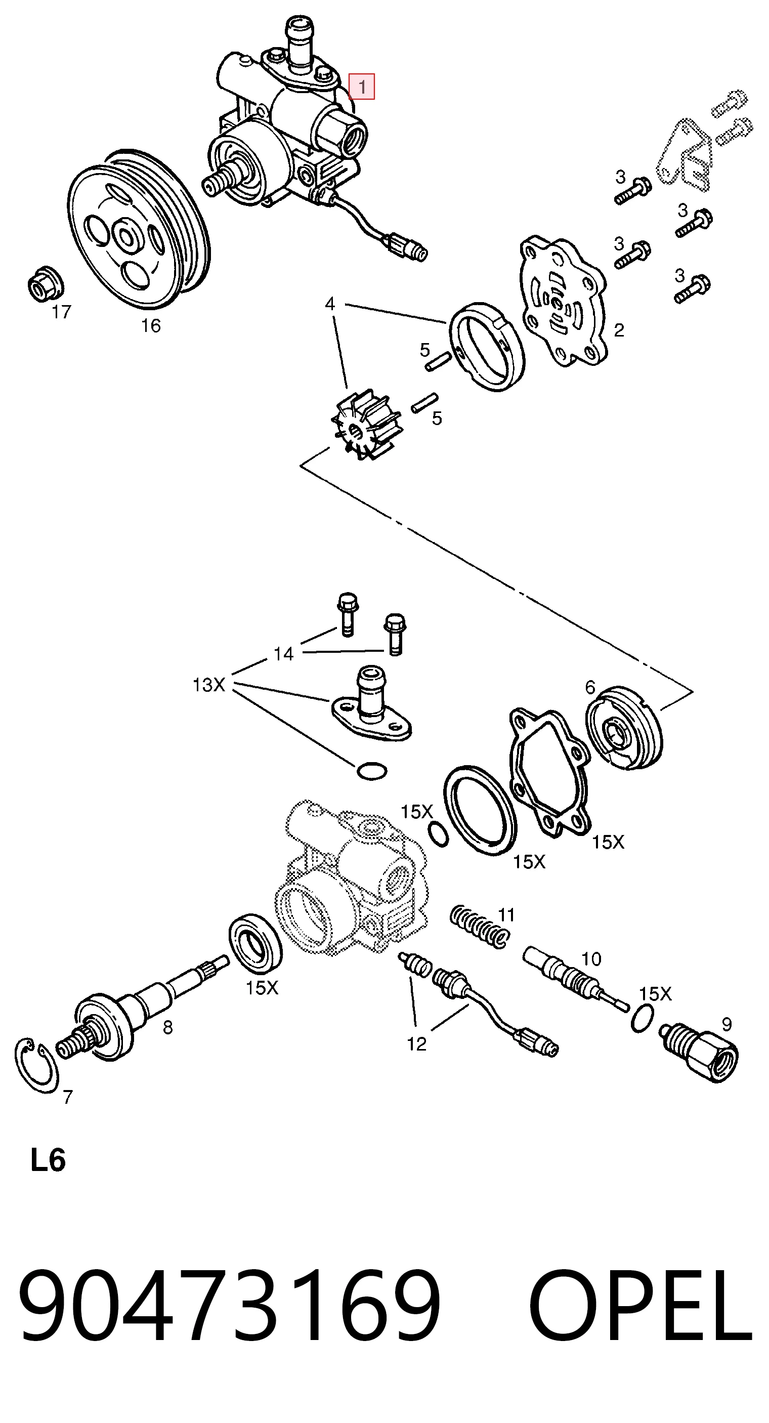 Bomba da Direção hidrâulica assistida Opel Frontera A SUV (5SUD2) (1991 - 1998) A