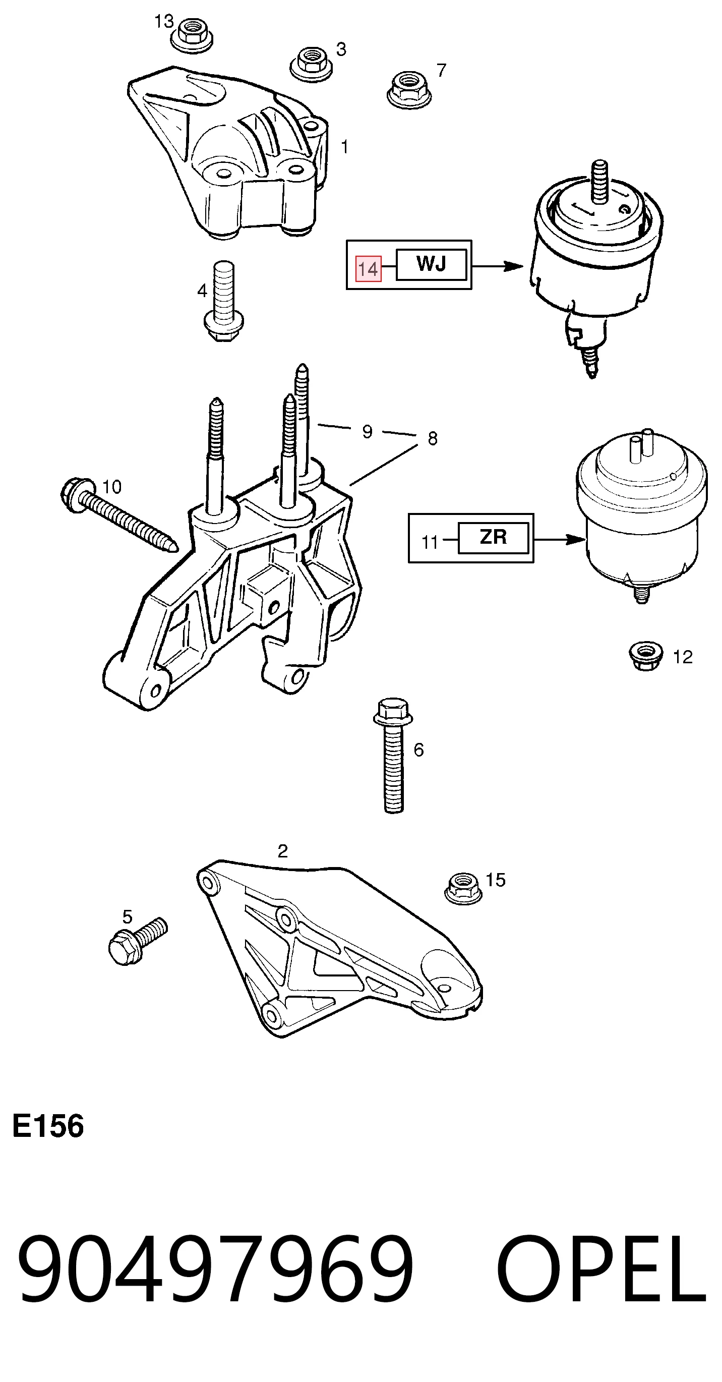 Coxim (suporte) esquerdo de motor General Motors 0684684