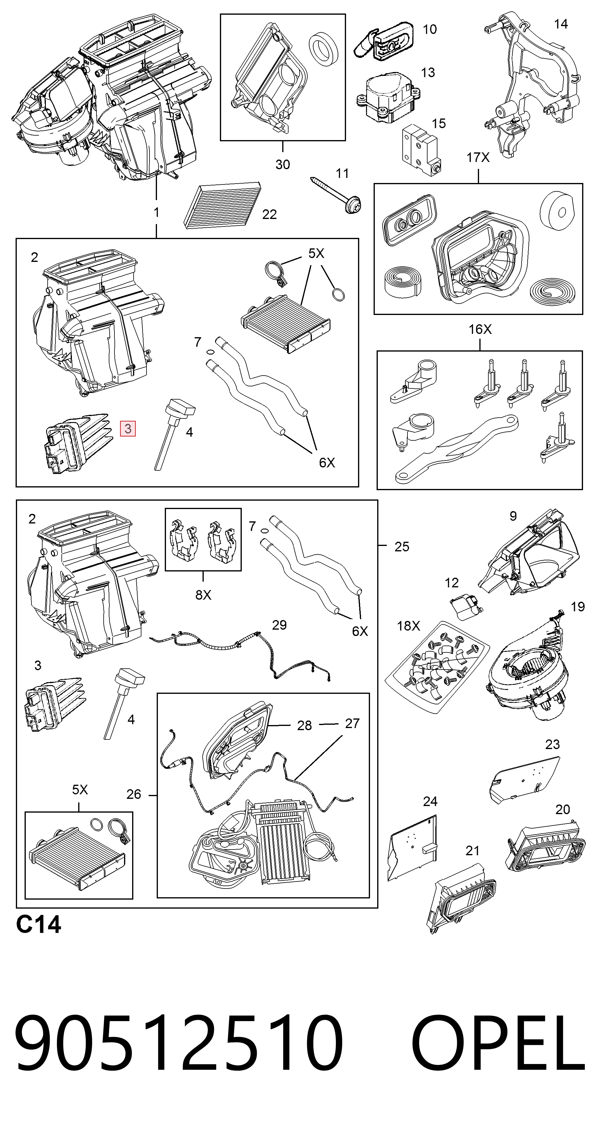 90512510 Opel Resistor (resistência) de ventilador de forno (de aquecedor de salão)