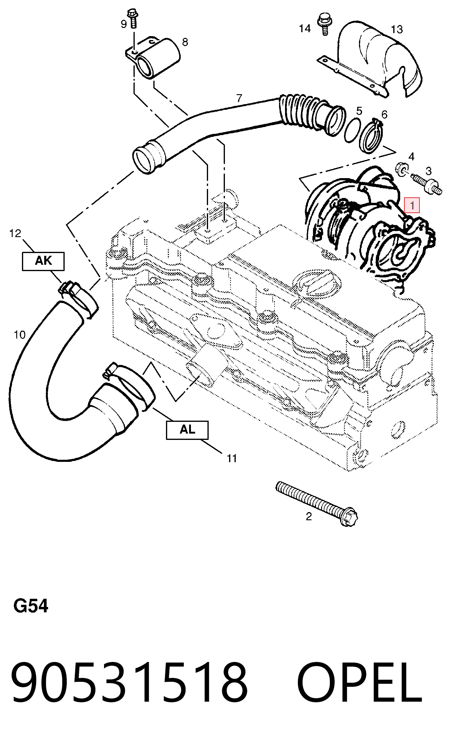 Turbina para Opel Vectra B 31