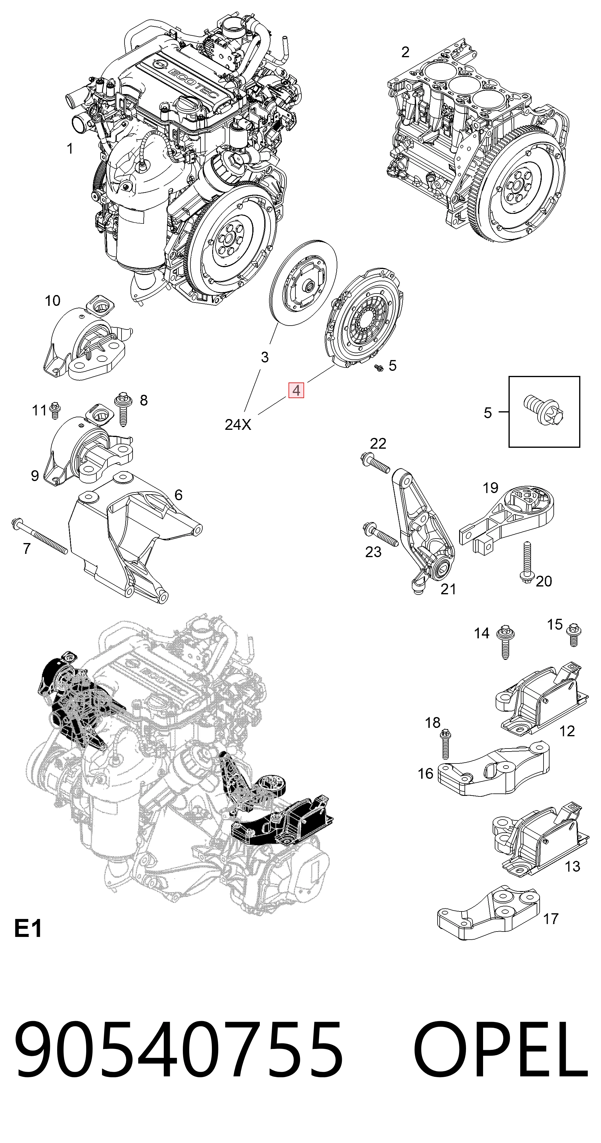 Compre Cesta de embraiagem Opel Corsa 