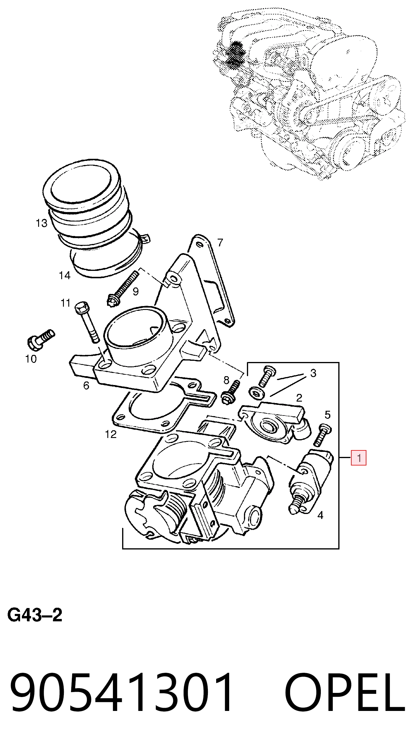 Válvula de borboleta montada para Opel Astra F 56, 57