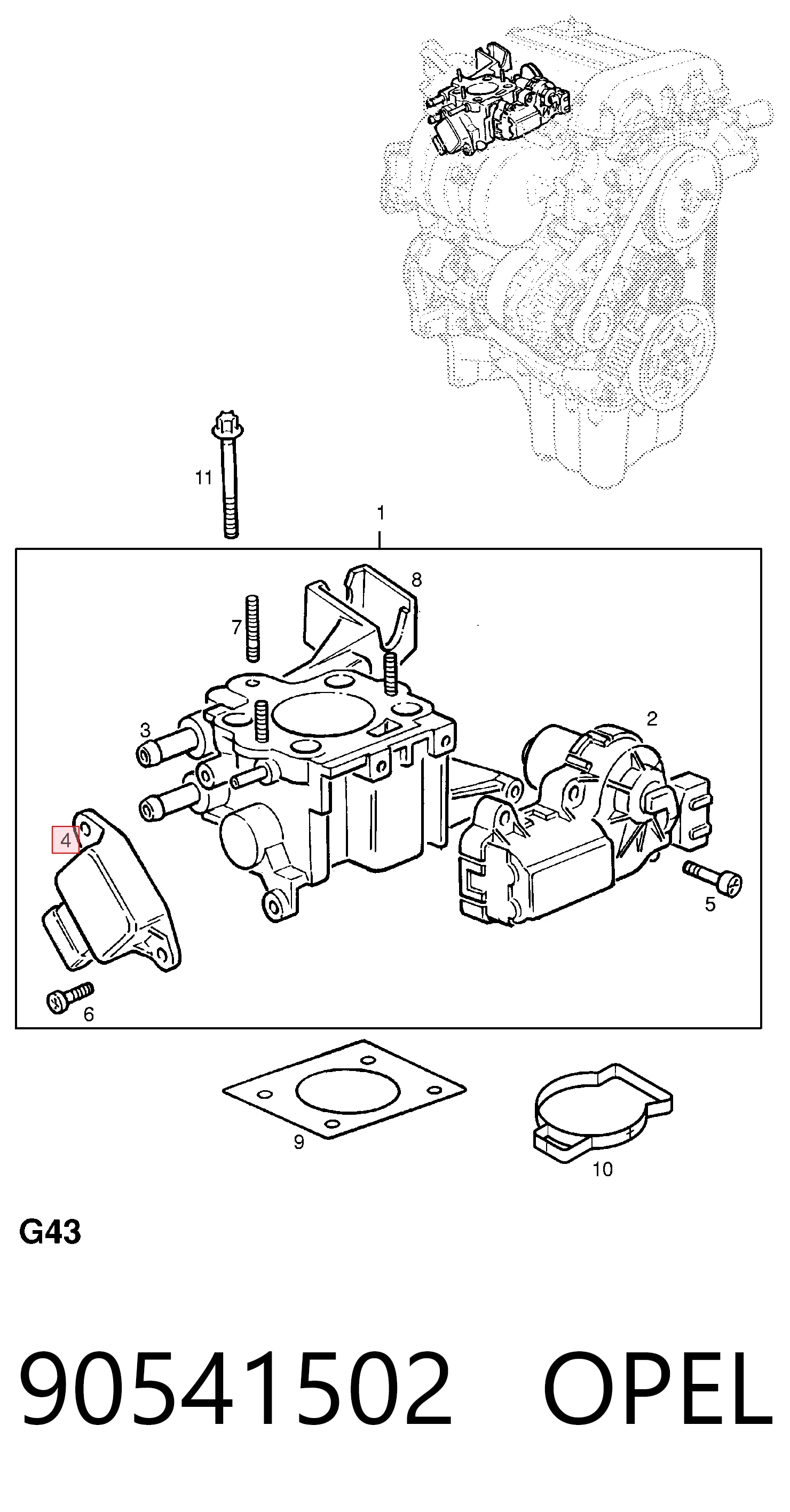90541502 Opel Sensor de posição da válvula de borboleta (potenciômetro)