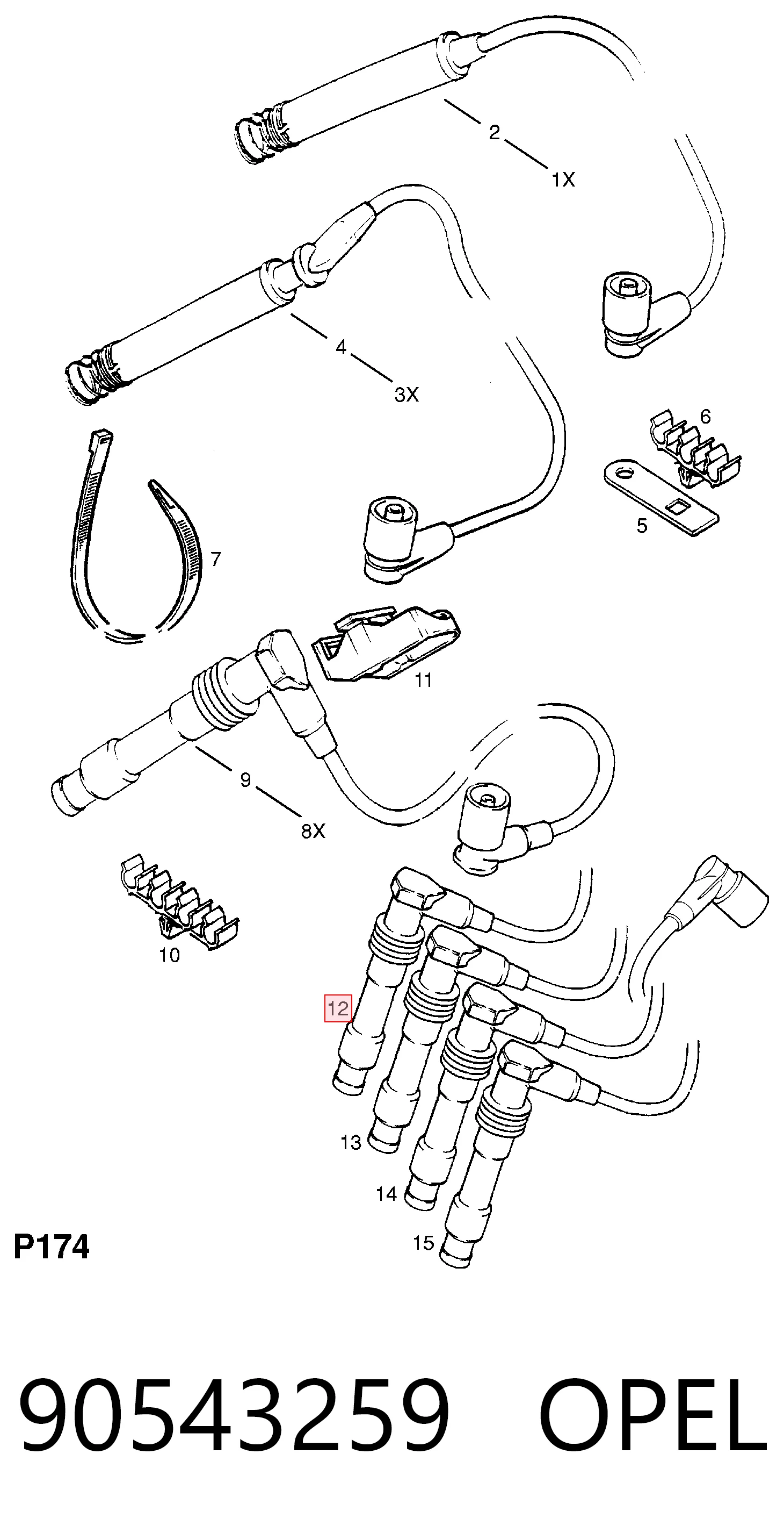 Fios de alta voltagem, kit para Opel Astra L35