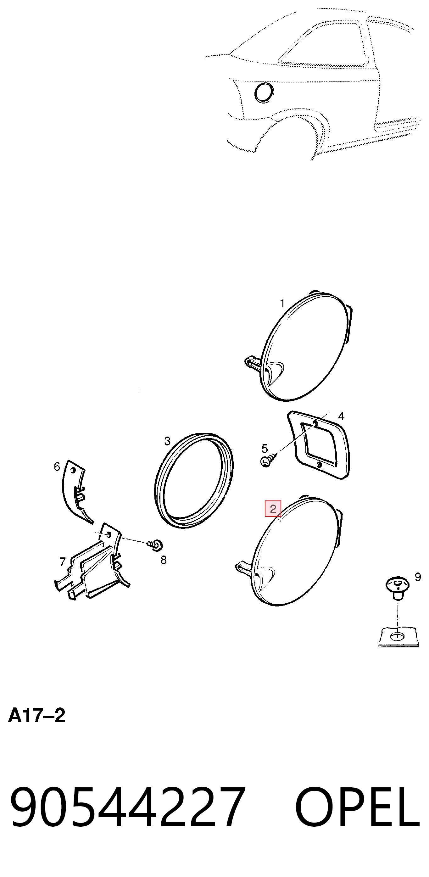 Alcapão do tanque de combustível para Opel Zafira A F75