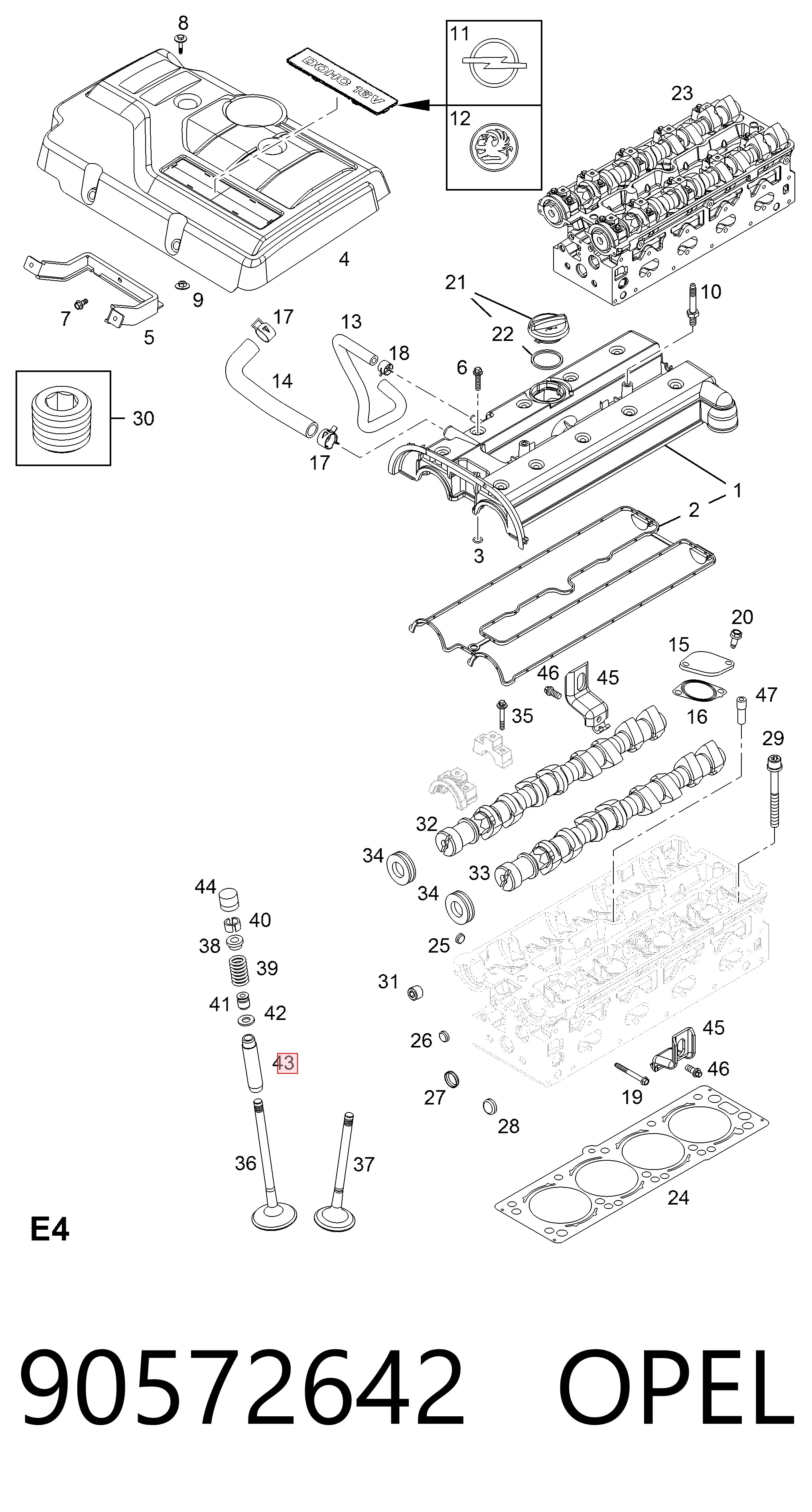 Guia de válvula de admissão 8905020790 Isuzu