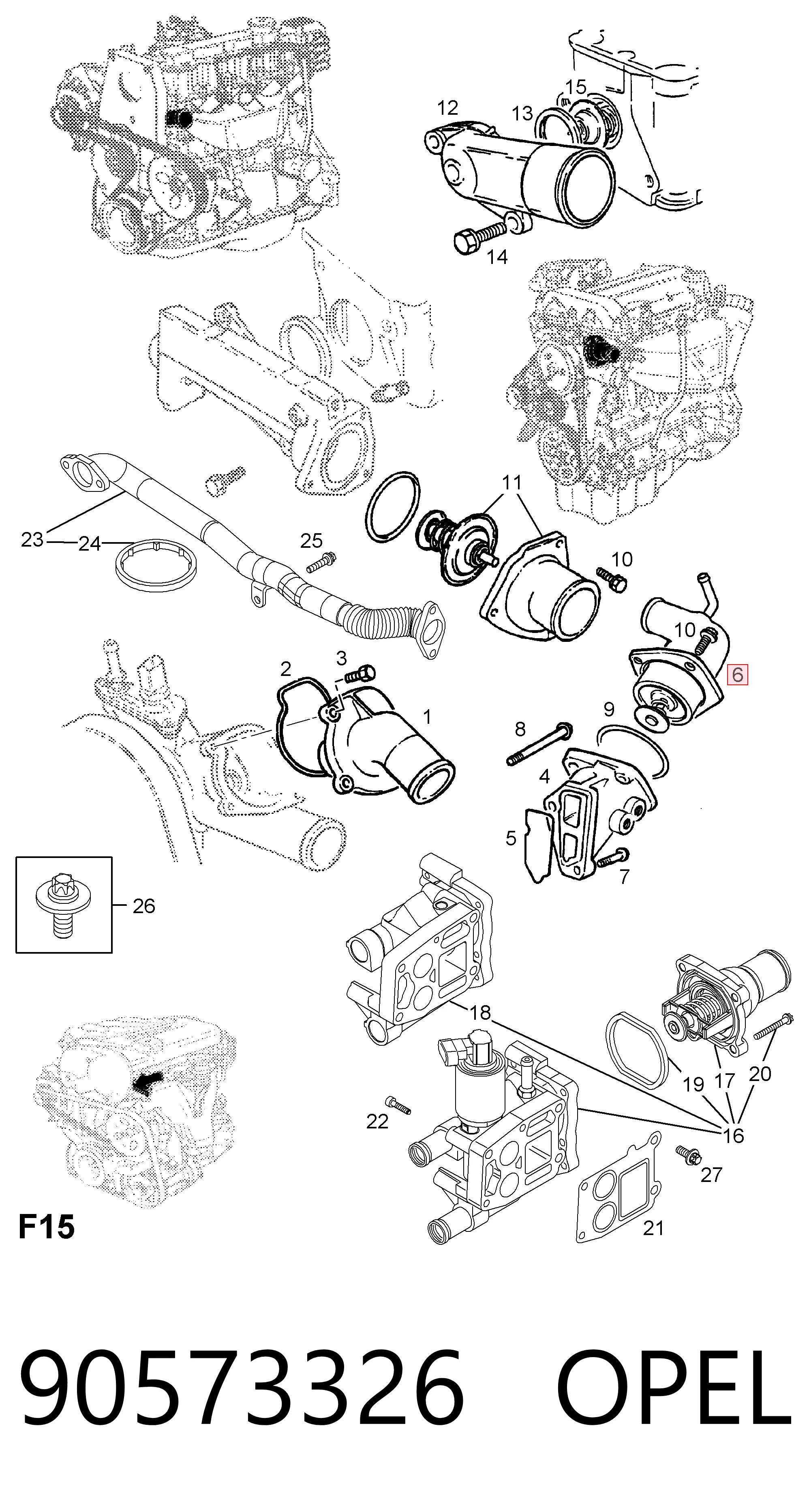 90573326 Opel Termostato