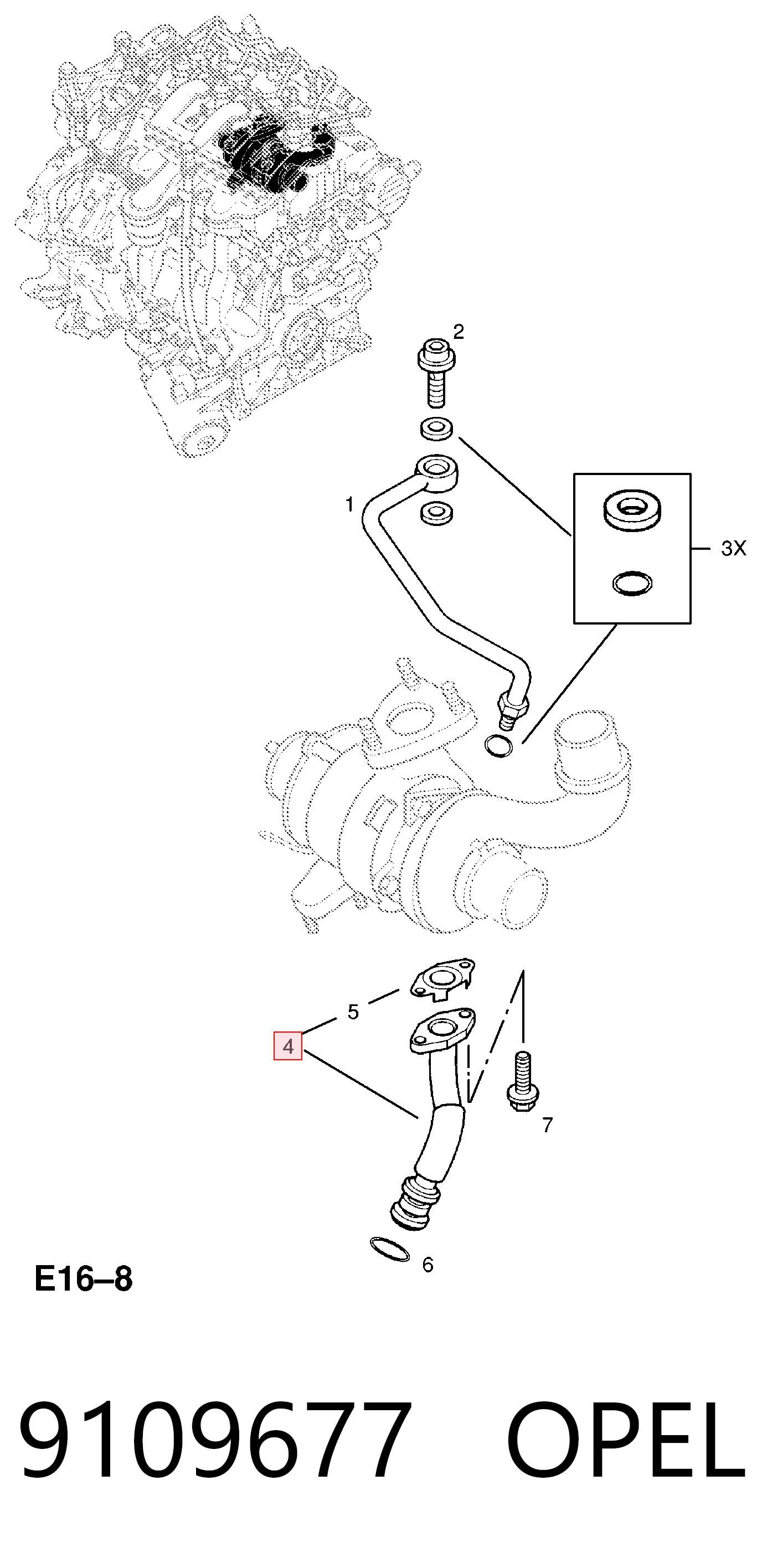 Mangueira (cano derivado) de esfriamento por líquido de turbina, linha de combustível de retorno General Motors 9109677