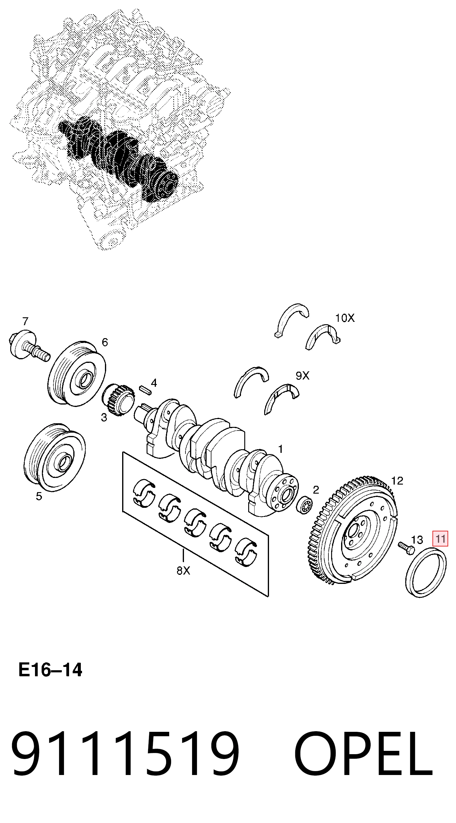 Vedação traseira de cambota de motor para Renault Master II CD, HD, U0D
