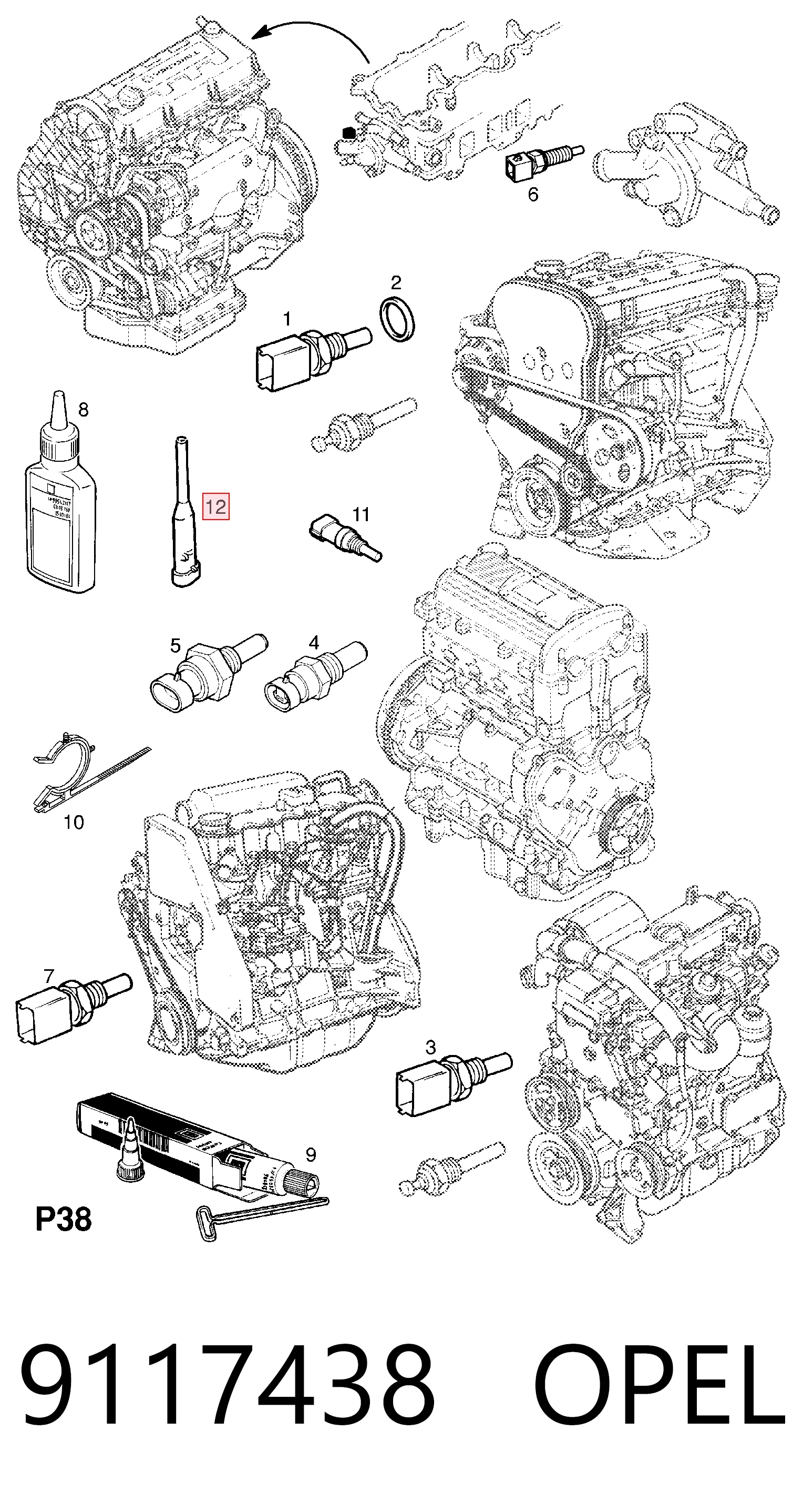 Sensor do nível do fluido de esfriamento no tanque Peugeot/Citroen 9117438 preço, a partir de 18,44 USD