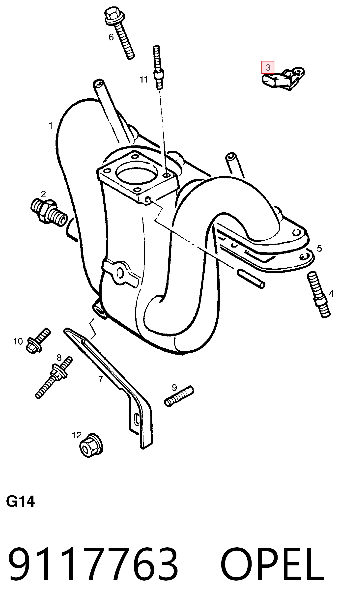 9117763 Opel Sensor de pressão no coletor de admissão, MAP