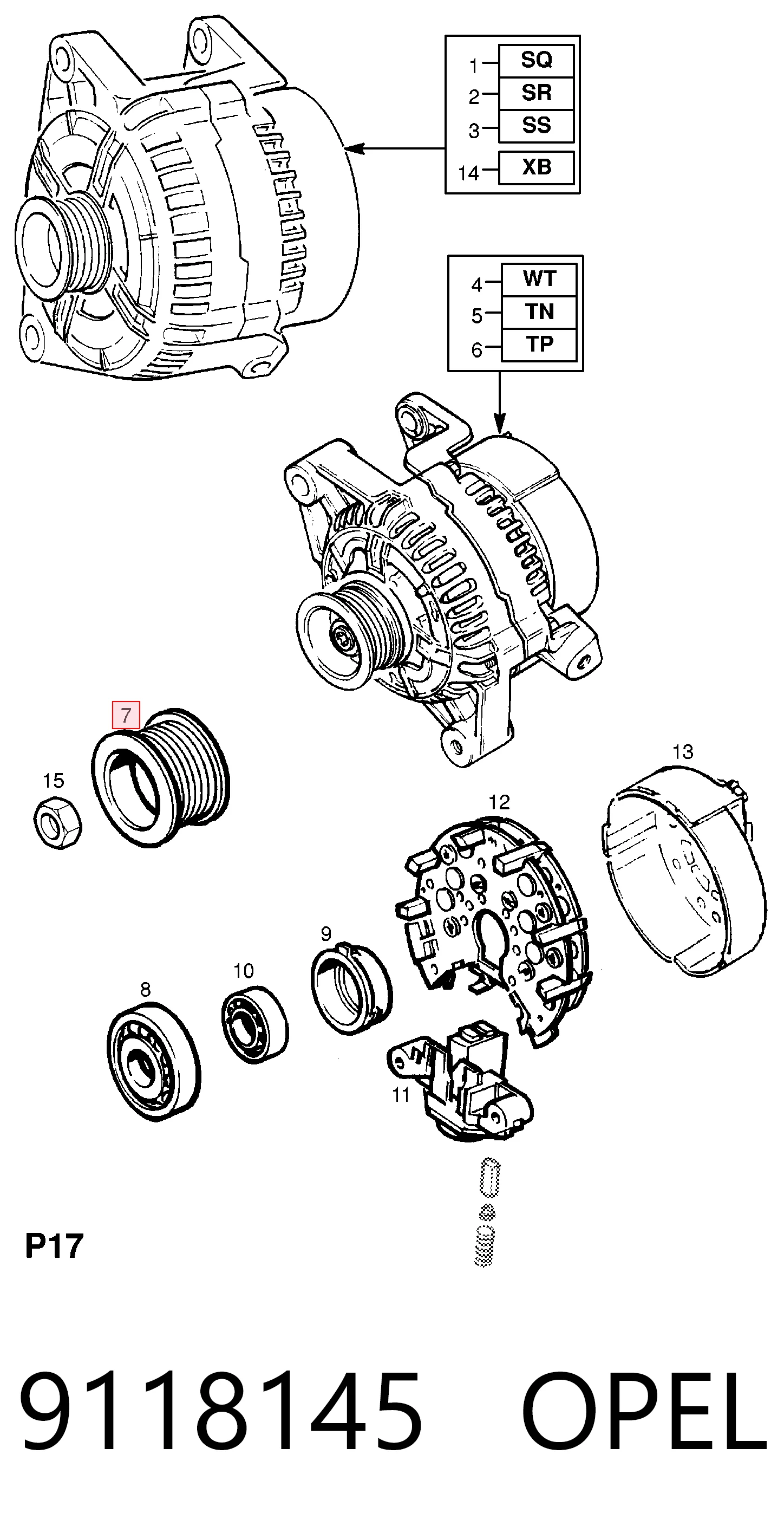  para Opel Omega  (25, 26, 27)
