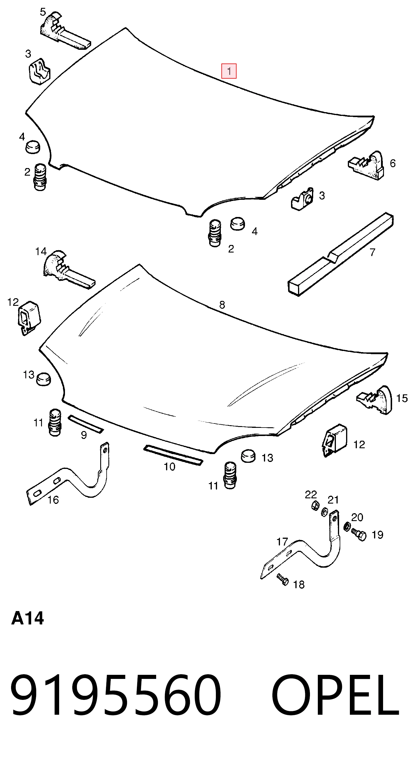 Capota para Opel Corsa B S93