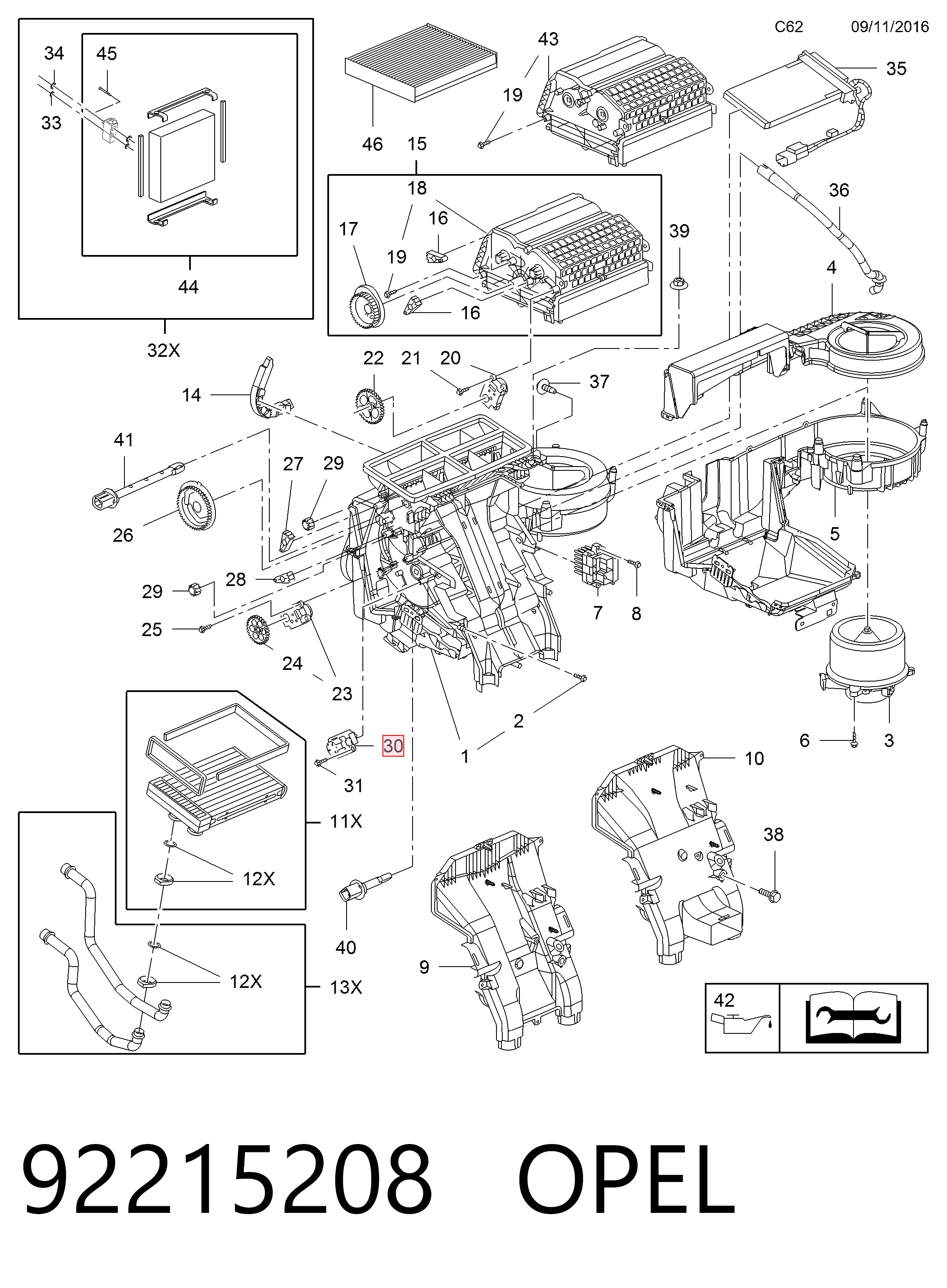  Acionamento de comporta de forno Opel Meriva B monovolume (2010 - 2017) B