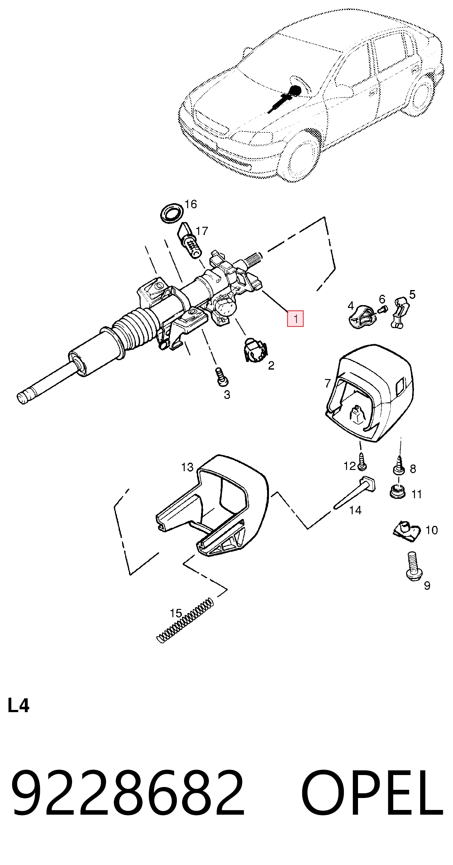  Coluna da direção Opel Astra G carrinha (F35) (1998 - 2009) G