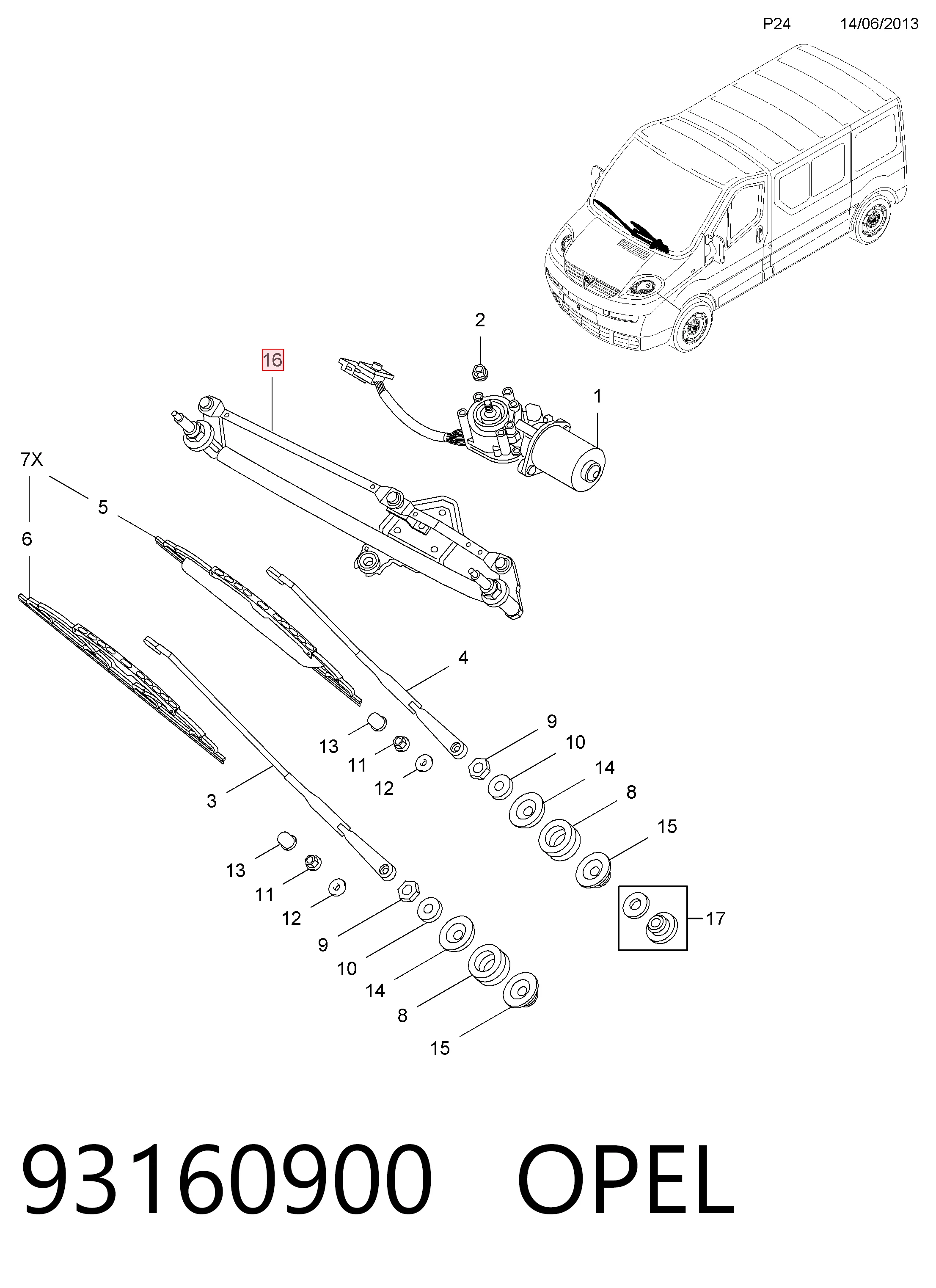 Trapézio de limpador pára-brisas Peugeot/Citroen 93160900 preço, a partir de 90,39 USD