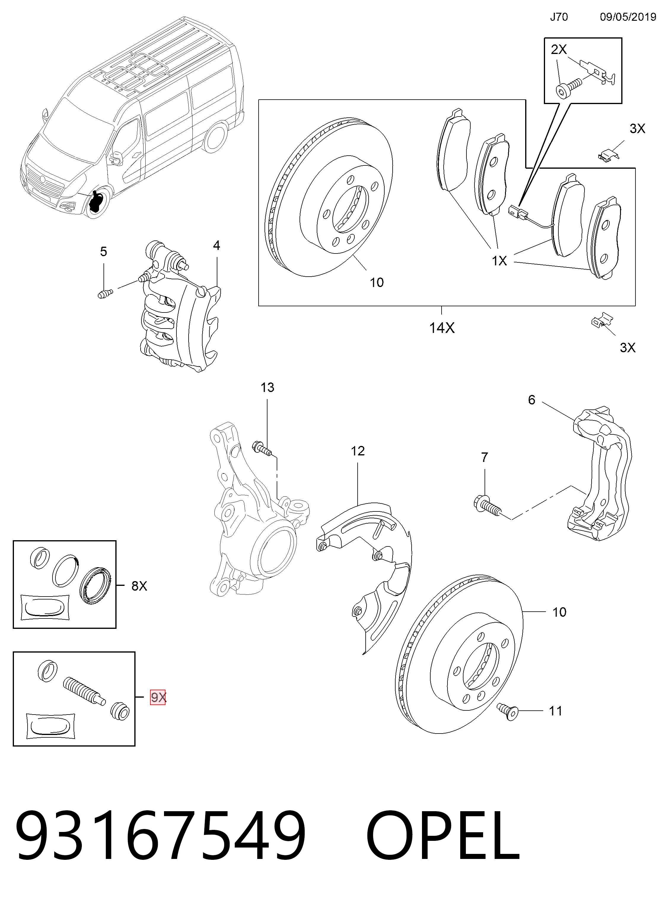 Kit de reparação de suporte do freio dianteiro General Motors 1687740680 preço, a partir de 17,56 USD