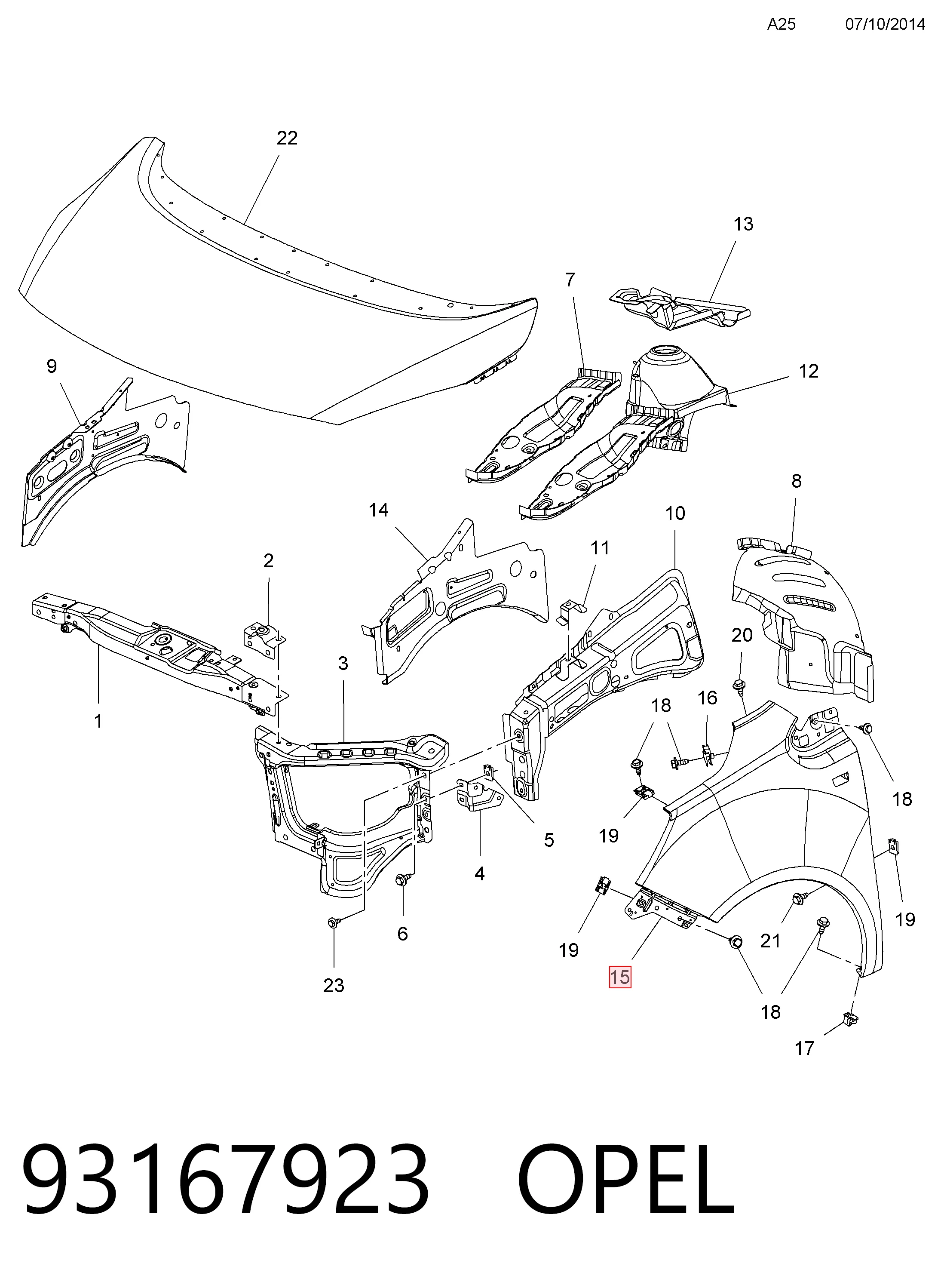 Pára-lama dianteiro esquerdo para Nissan Qashqai J10