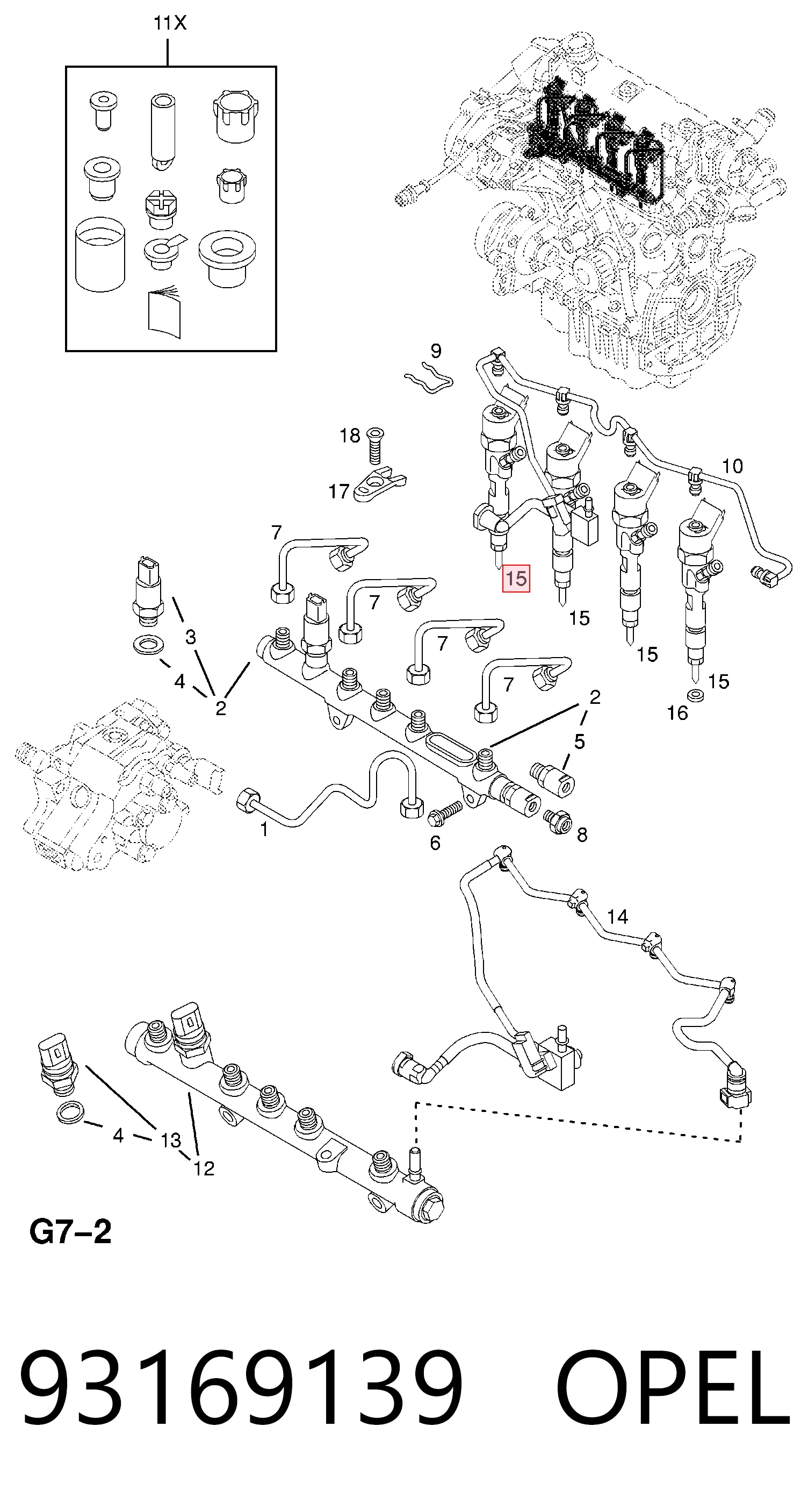 93169139 Opel Injetor de injeção de combustível