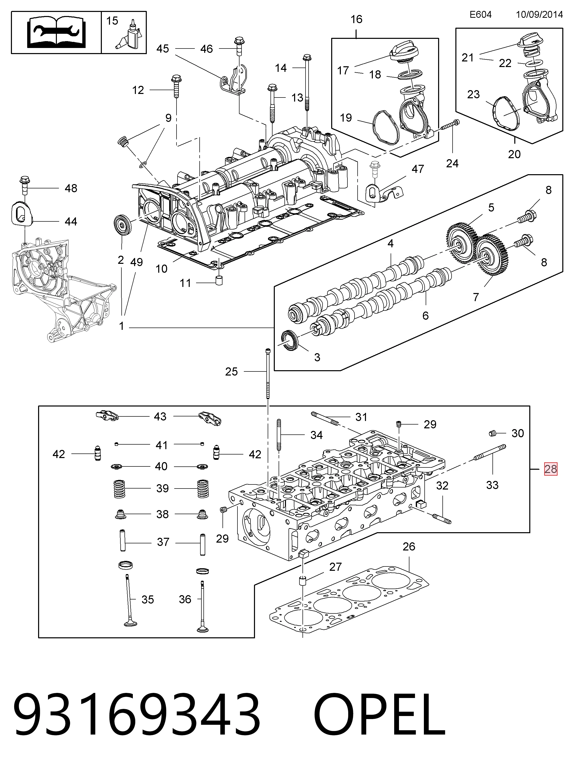  Cabeça de motor (CBC) Opel Astra J Sports Tourer carrinha (P10) (2010 - 2015) J Sports Tourer