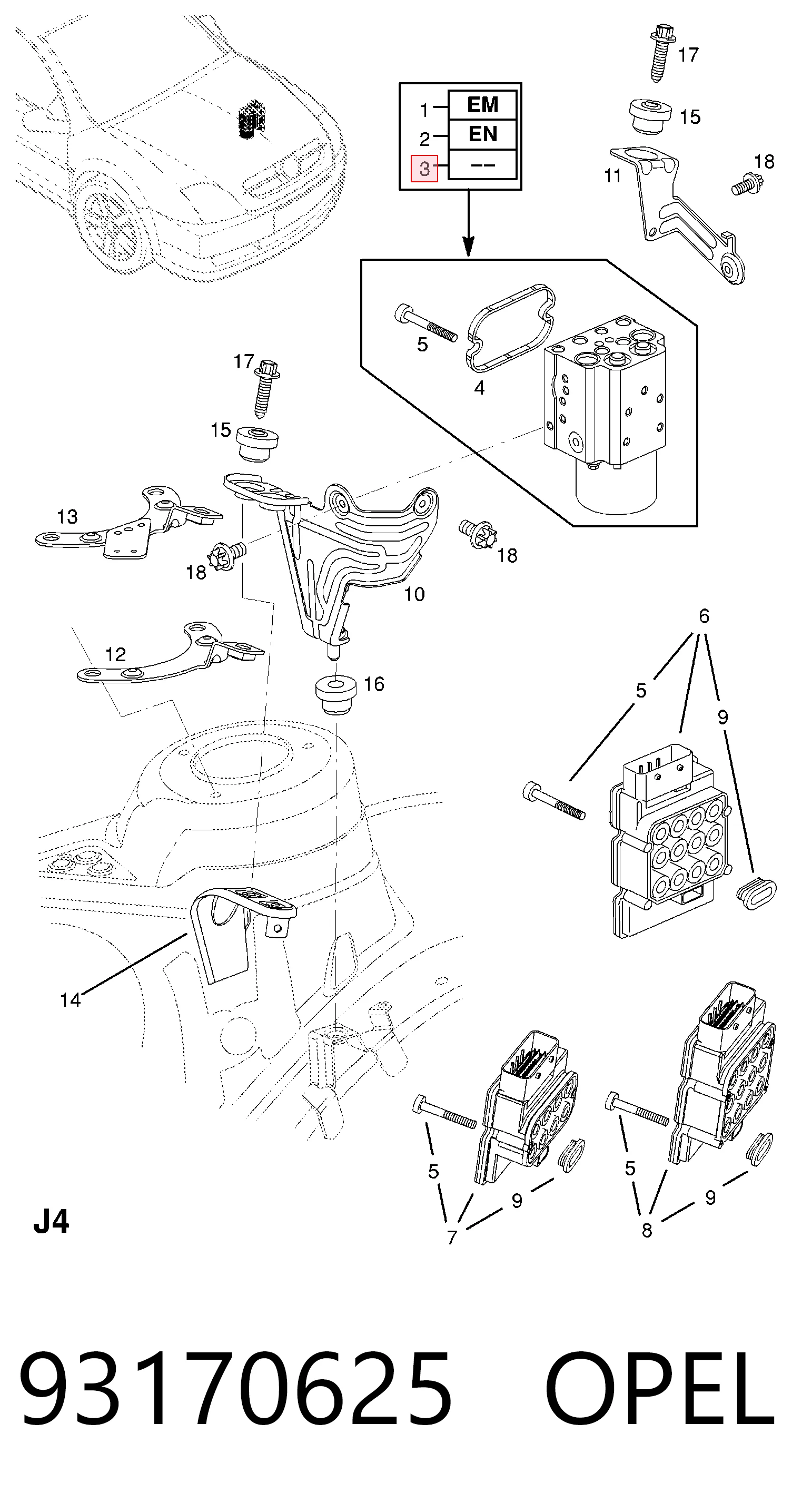 Unidade hidráulico de controlo ABS para Opel Vectra C GTS 