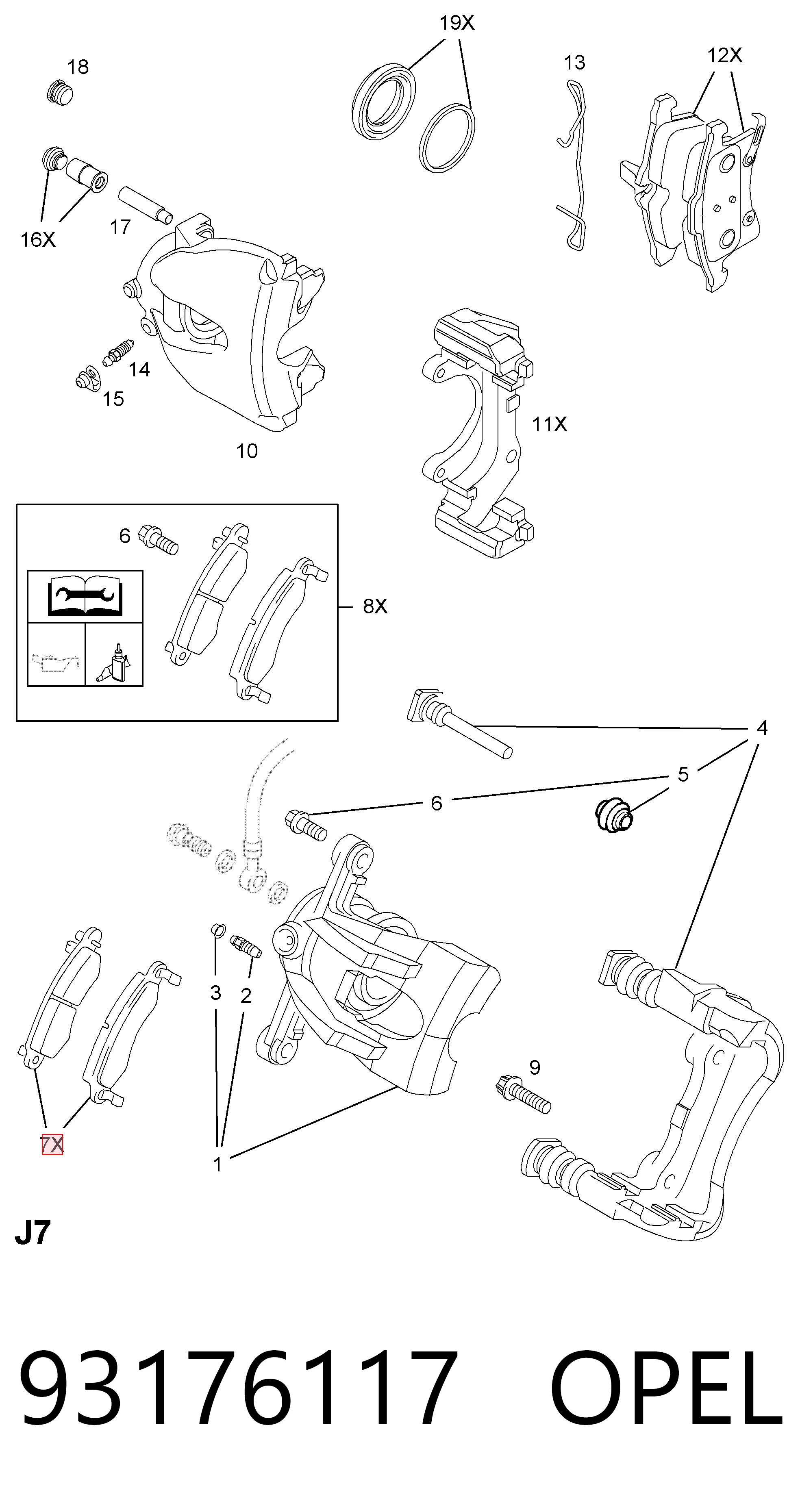 Sapatas do freio dianteiras de disco para Opel Corsa F08, F68
