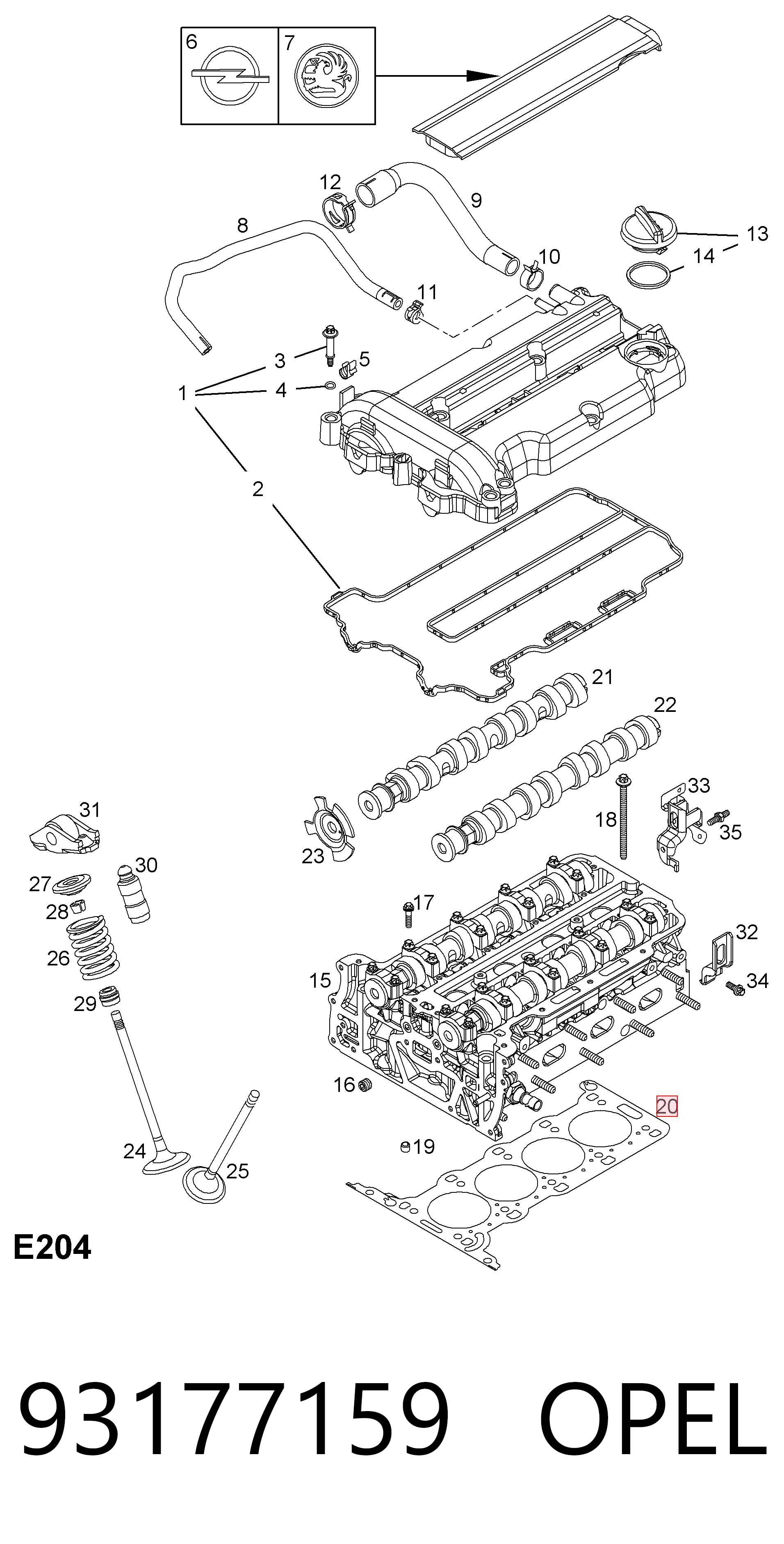 Compre 24428753 General Motors Vedante de cabeça de motor (CBC)