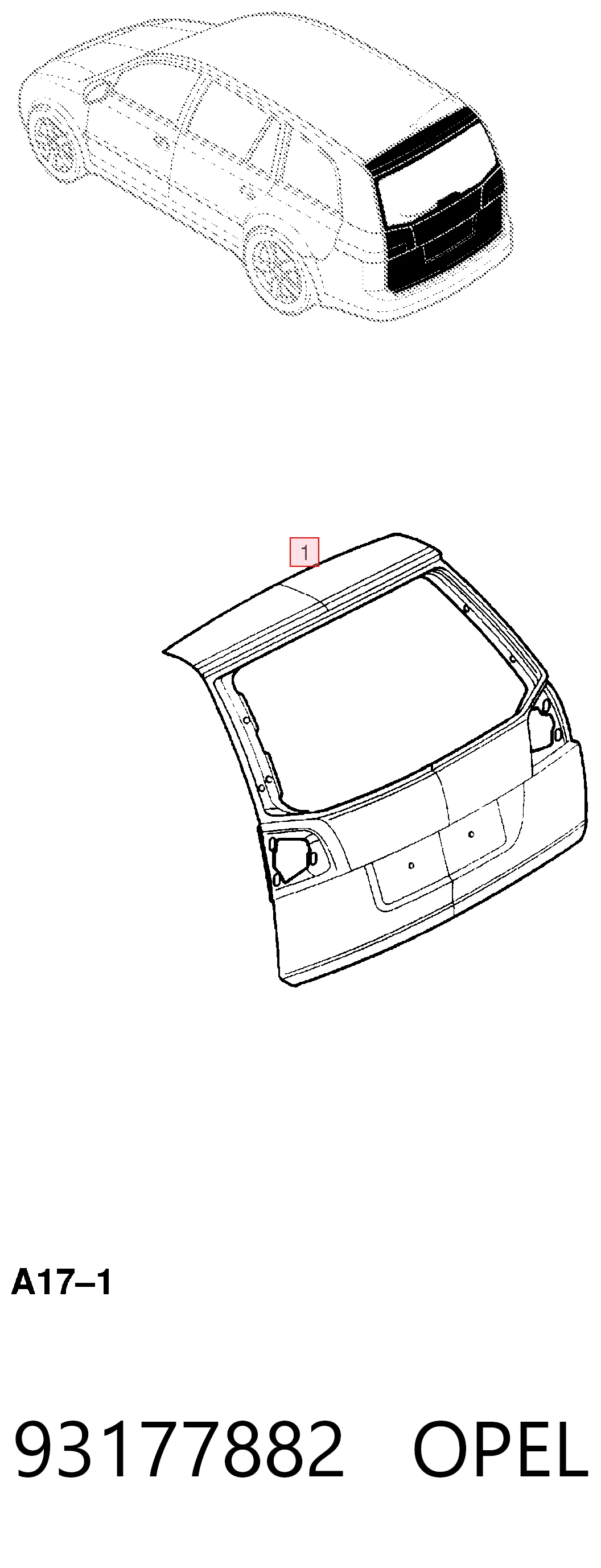 Porta traseira (3ª/5ª porta-malas (tampa de alcapão) Opel Vectra   ao melhor preço