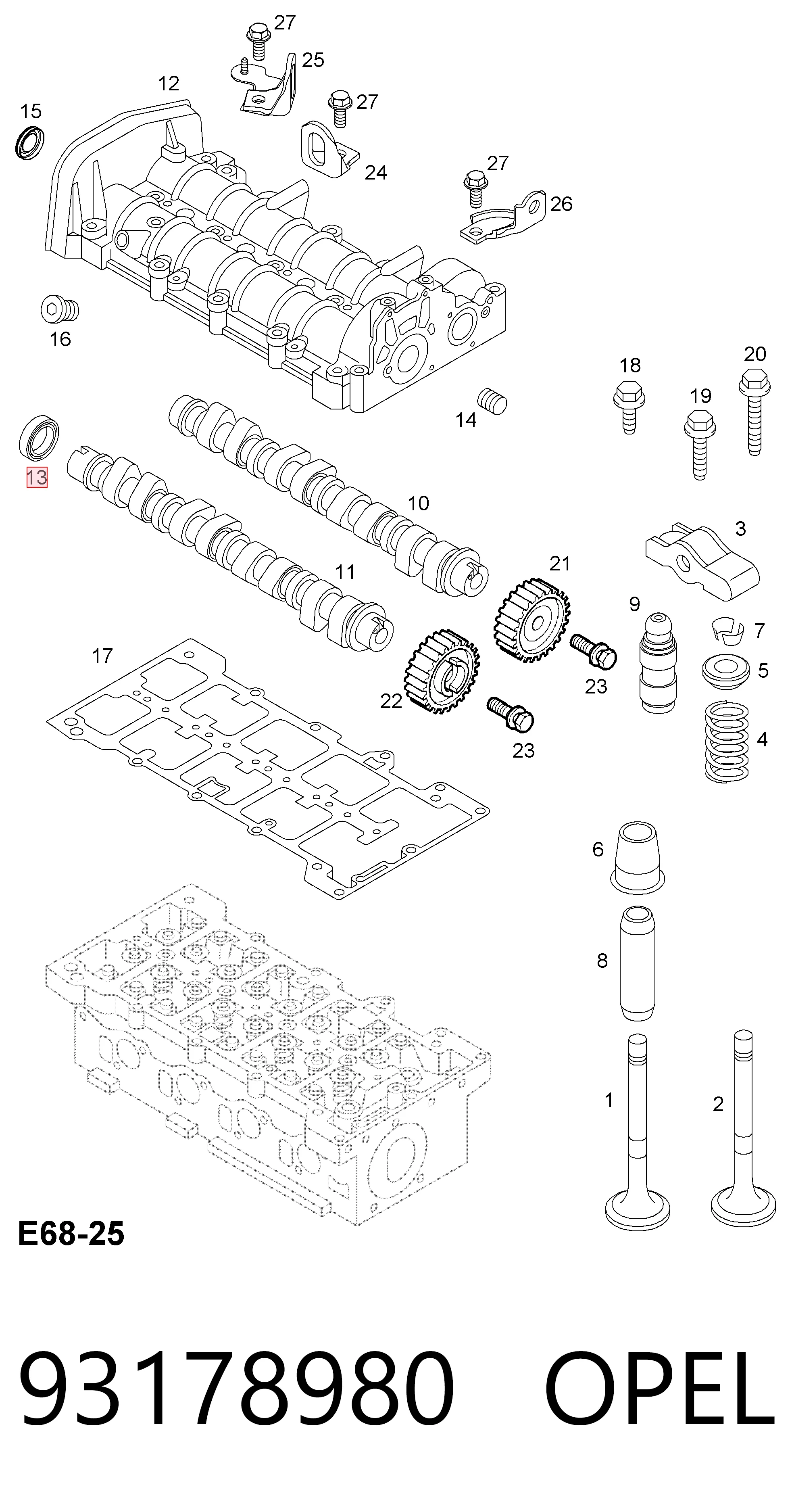 Vedação da árvore distribuidora de motor Hyundai/Kia 46802577