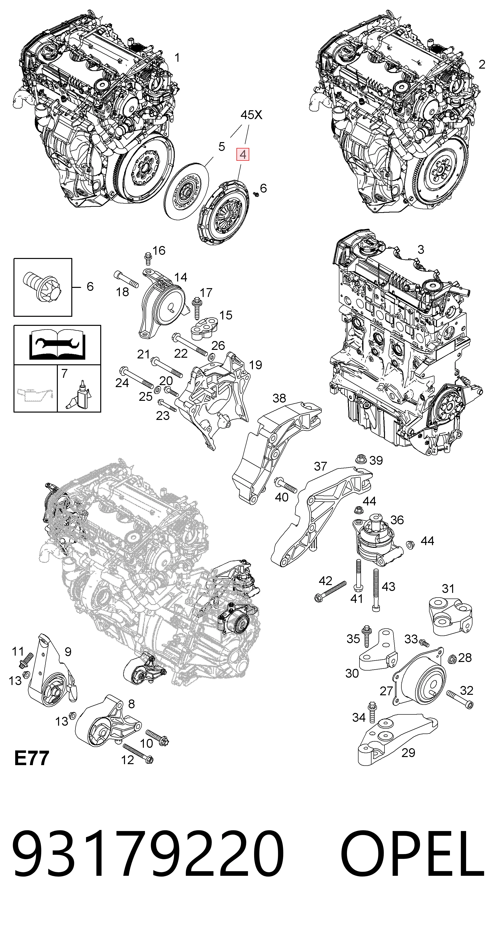93179220 General Motors Cesta de embraiagem