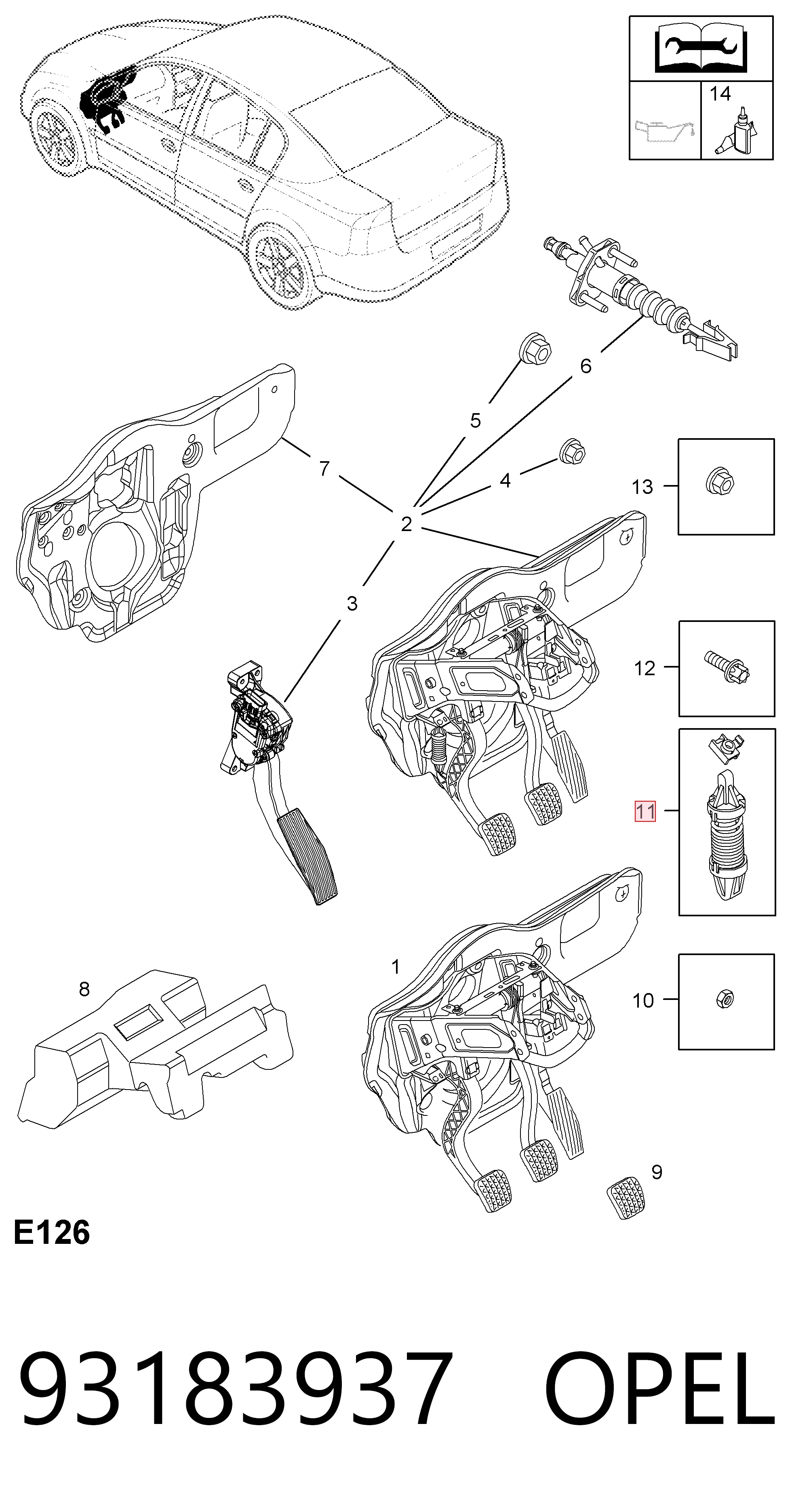 93183937 VAG Mola de pedal de embraiagem