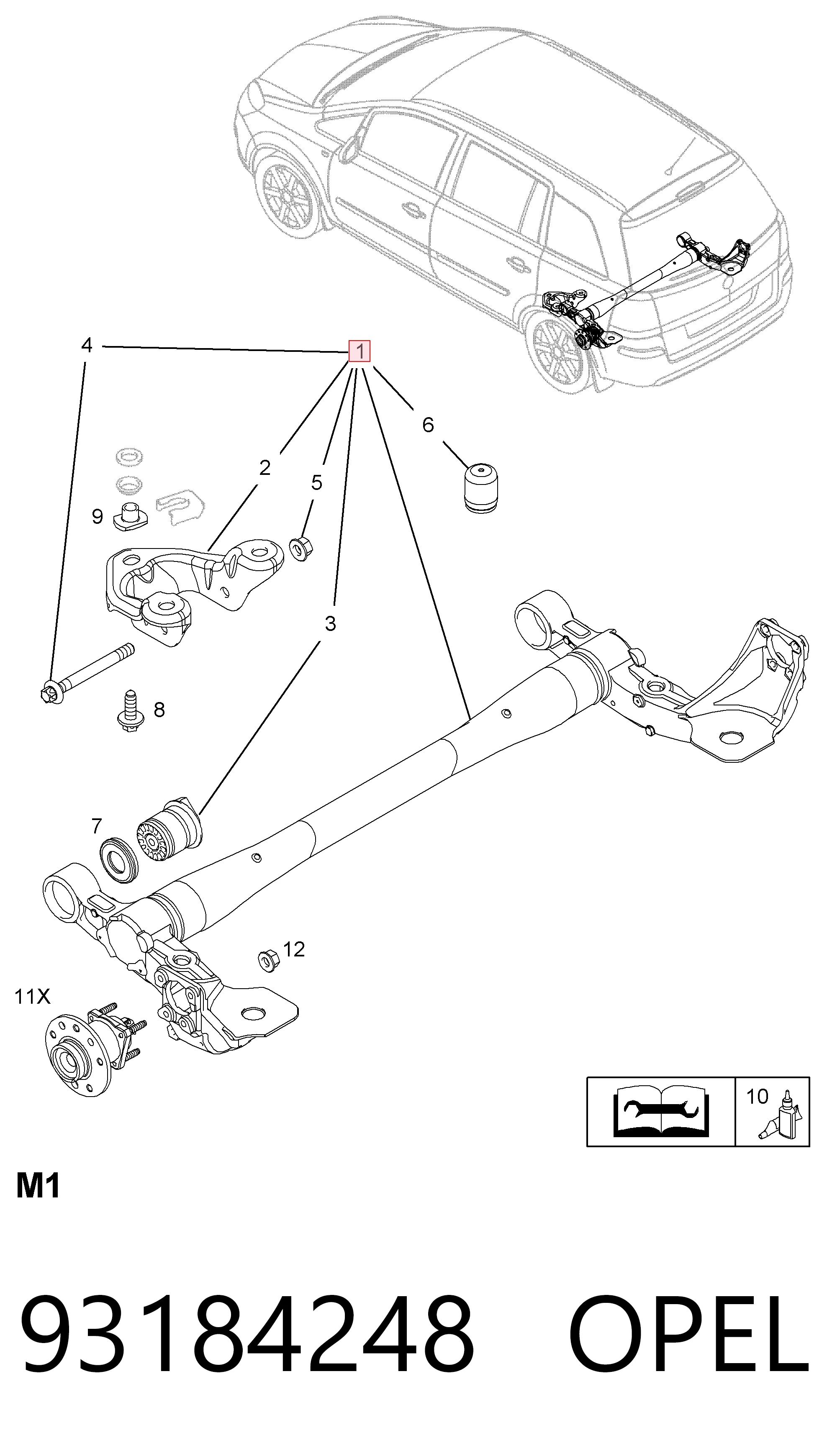 Compre 93184248 Peugeot/Citroen Viga de suspensão traseira (plataforma veicular)