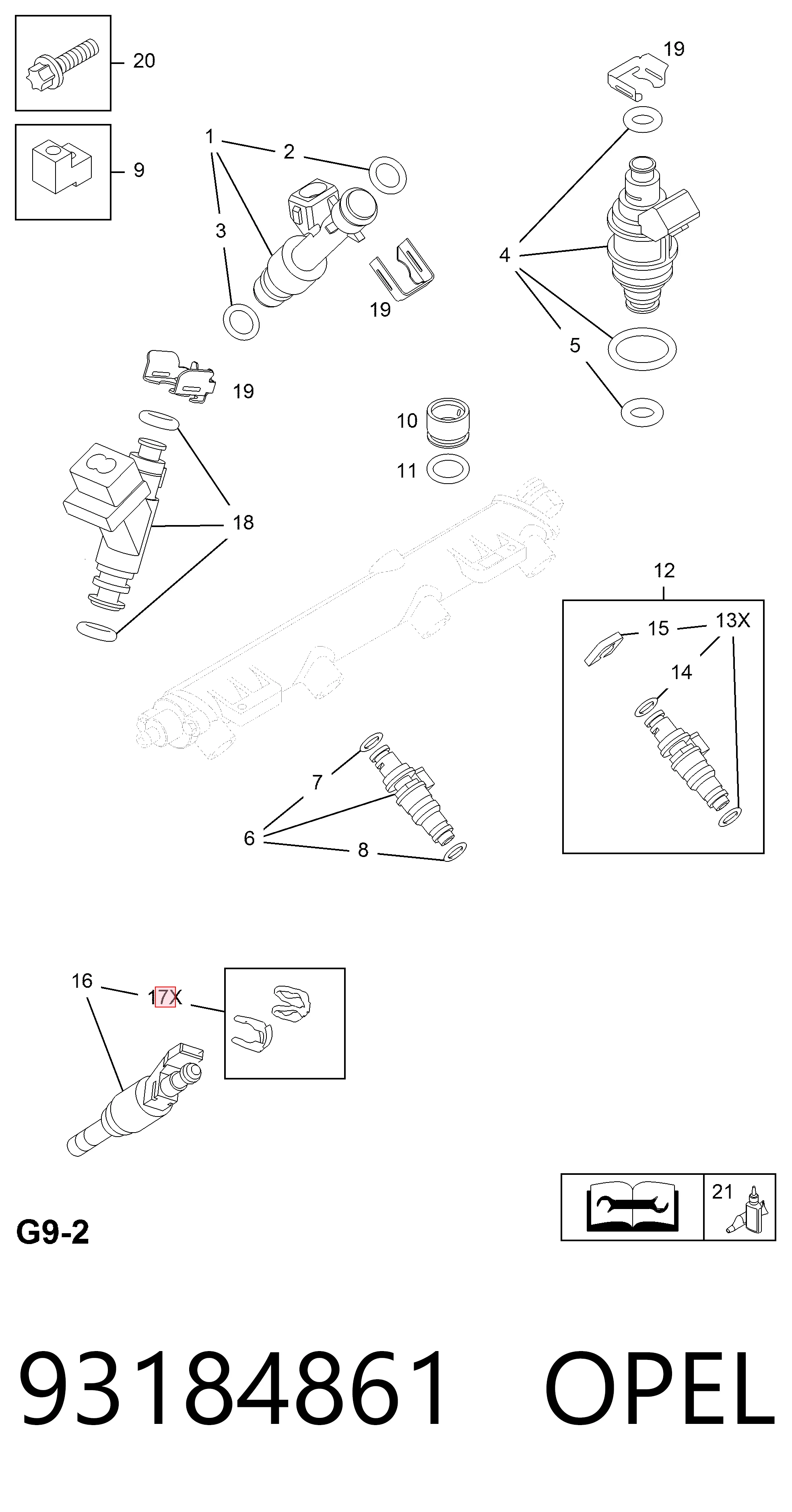 Compre Kit de reparação do injetor Opel Zafira 