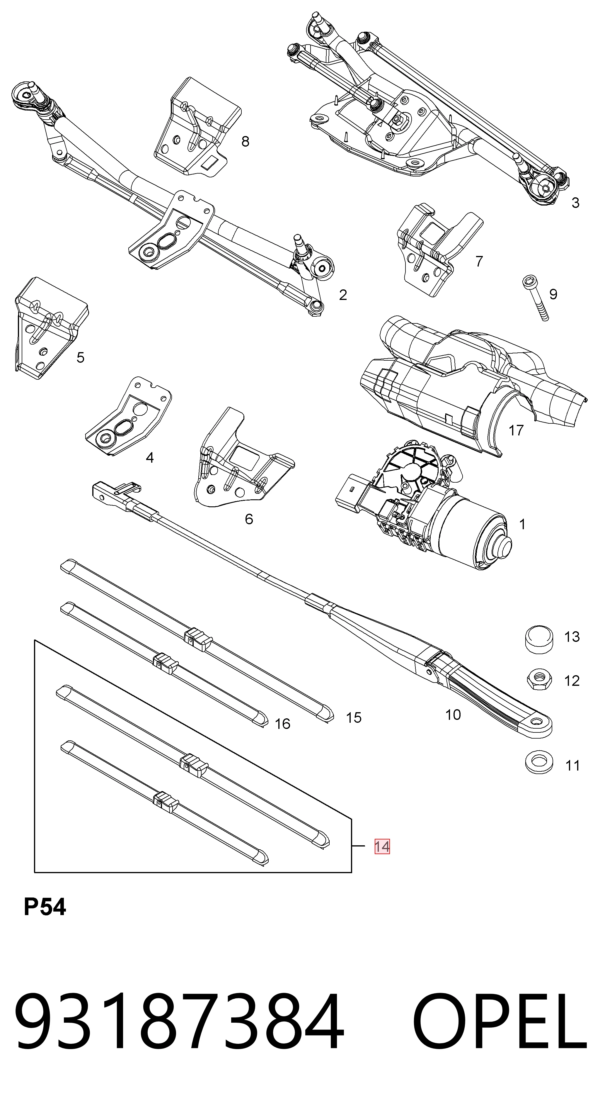  Limpa-pára-brisas do pára-brisas, kit de 2 un. Opel Astra H carrinha (L35) (2004 - 2014) H