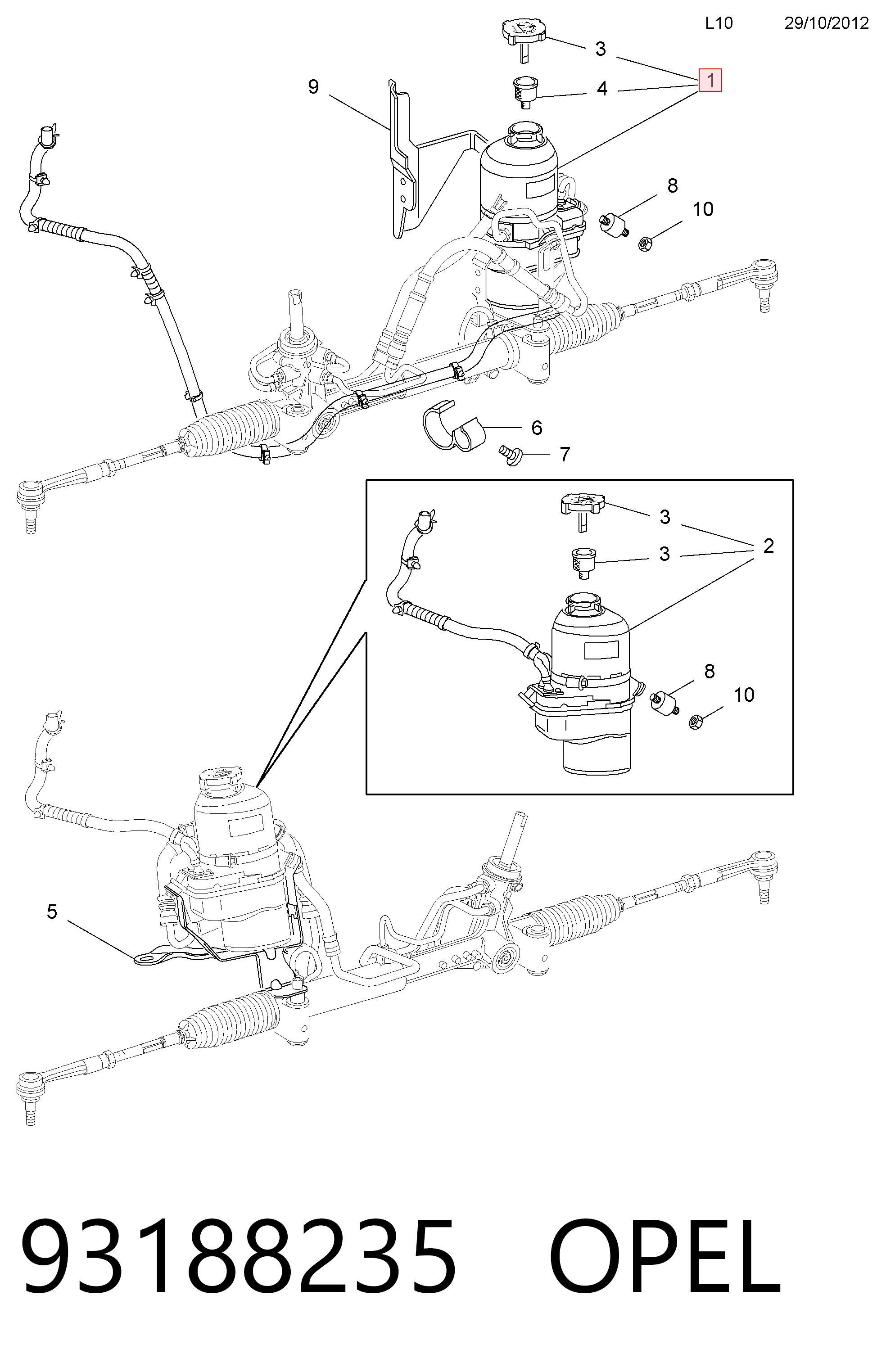 Compre 93188235 Peugeot/Citroen Bomba da Direção hidrâulica assistida