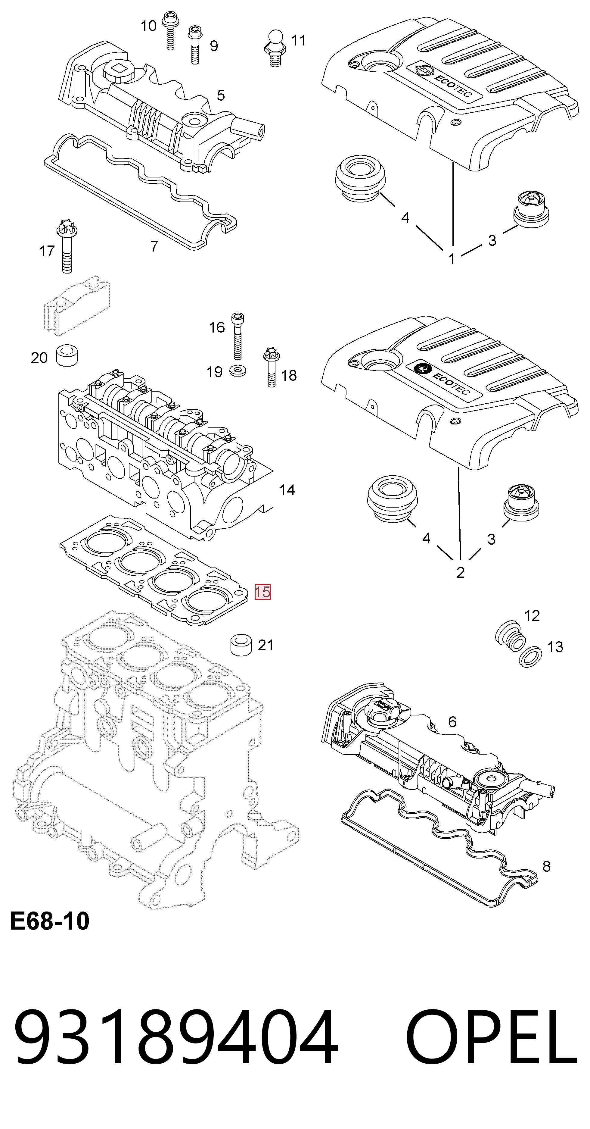 Vedante de cabeça de motor (CBC) 8701710 Kamoka